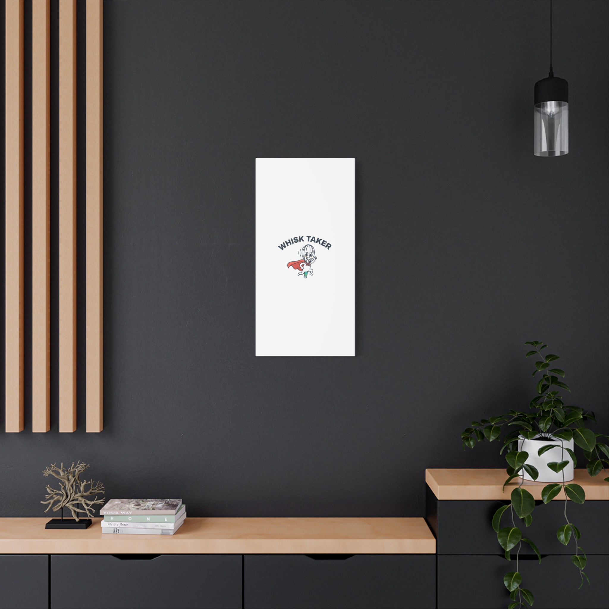 Whisk Taker Canvas, Stretched | Kitchen Pun Minimalism, cooking humor