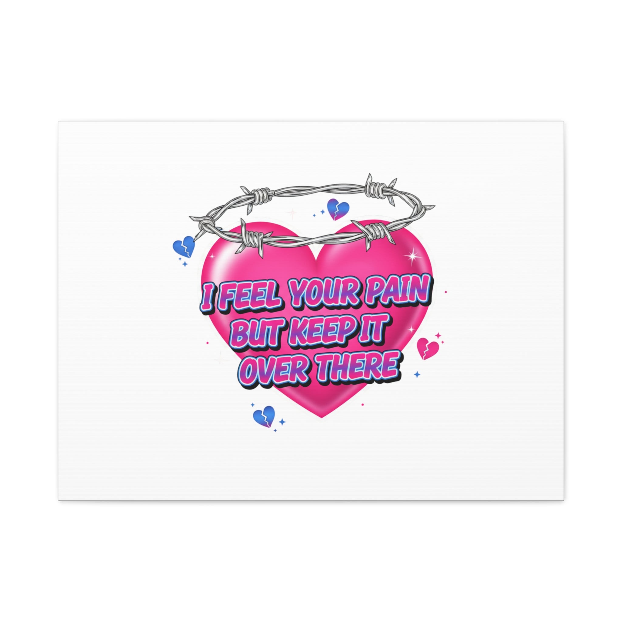 Snarky Neon Heart Airbrush Canvas | Softcore Hater, Y2K nostalgia
