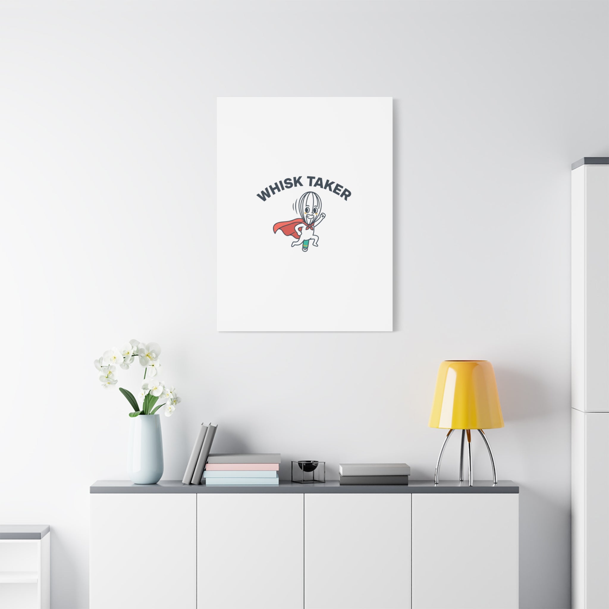 Whisk Taker Canvas, Stretched | Kitchen Pun Minimalism, cooking humor