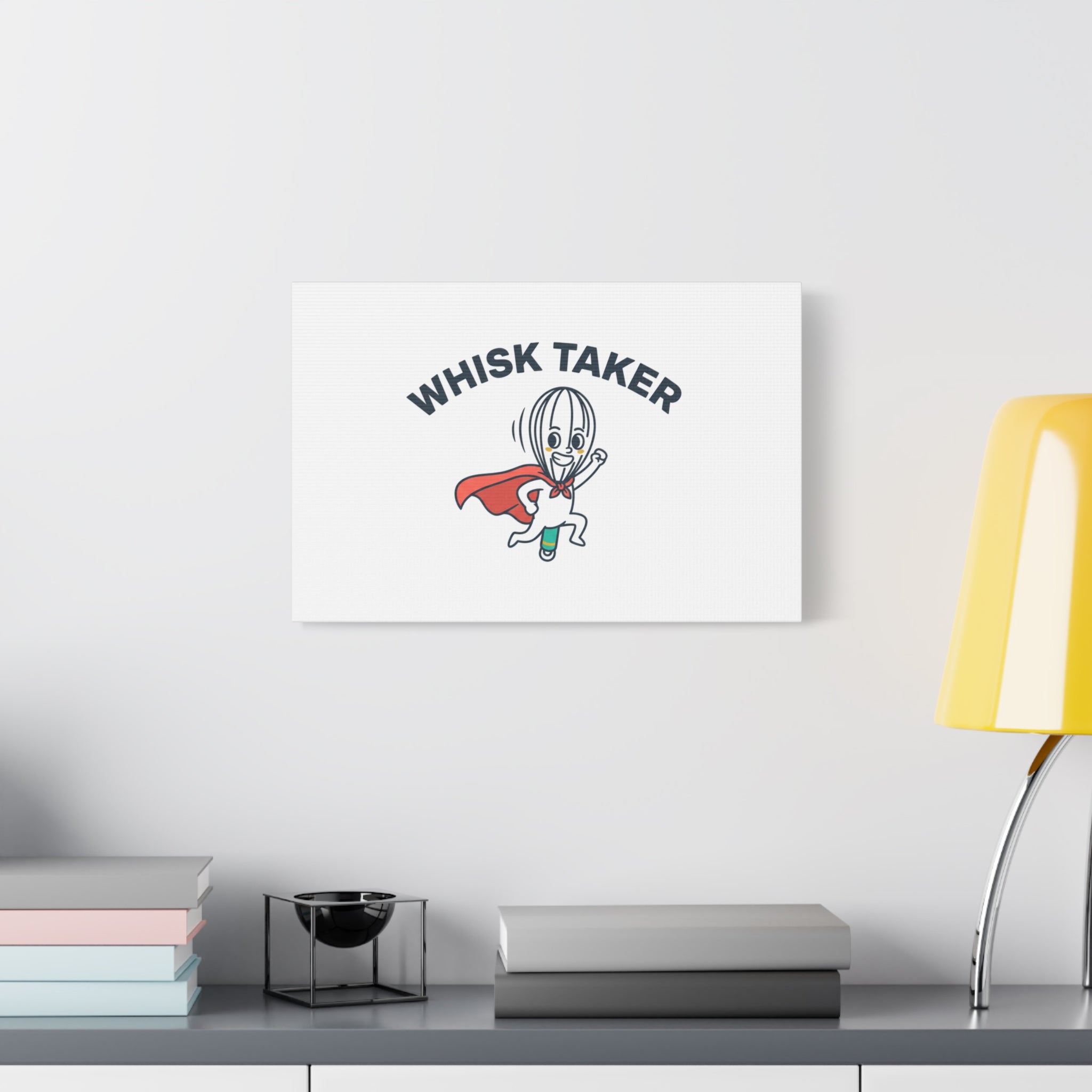 Whisk Taker Canvas, Stretched | Kitchen Pun Minimalism, cooking humor