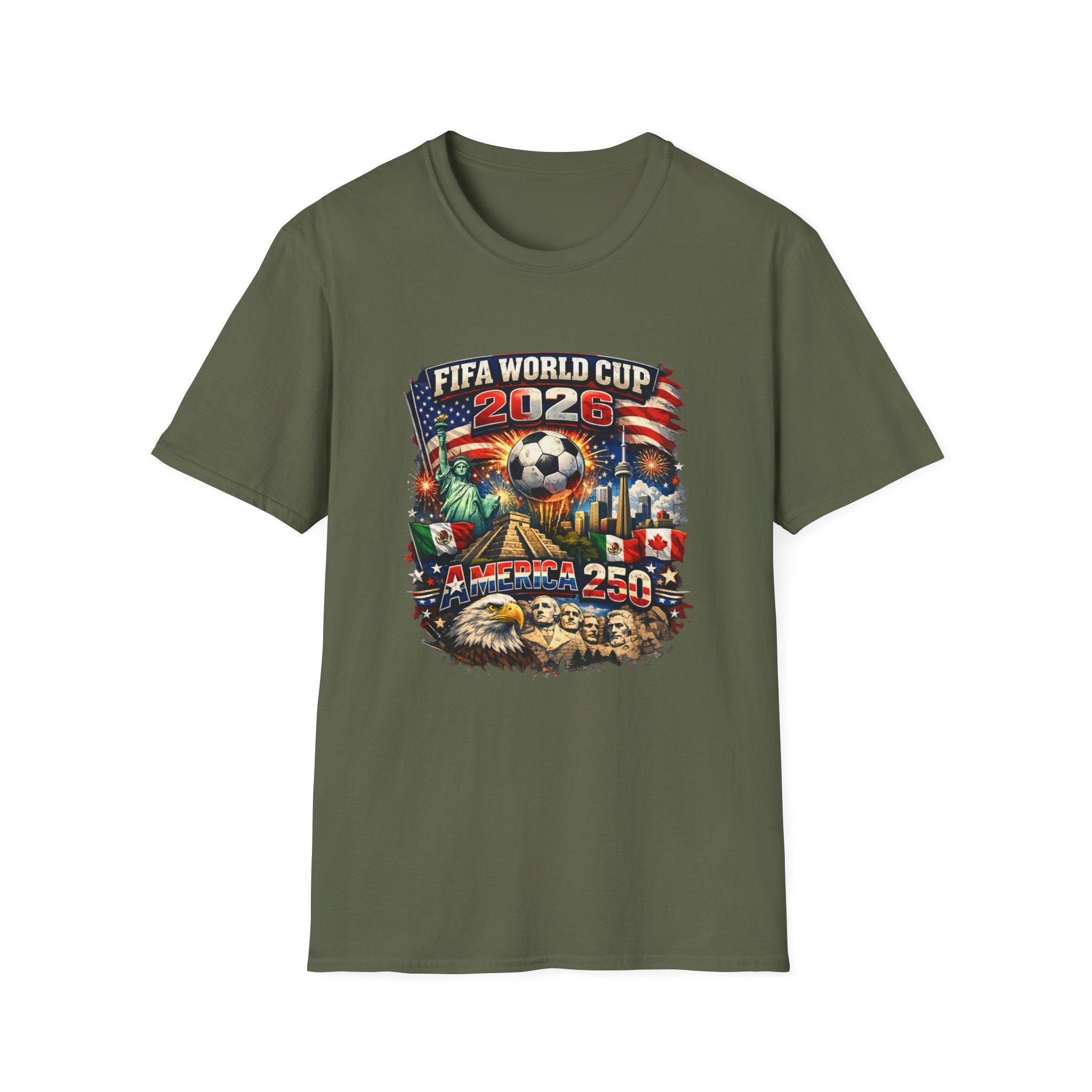 FIFA World Cup 2026 Soccer T-Shirt — USA Flag & Stadium Graphic