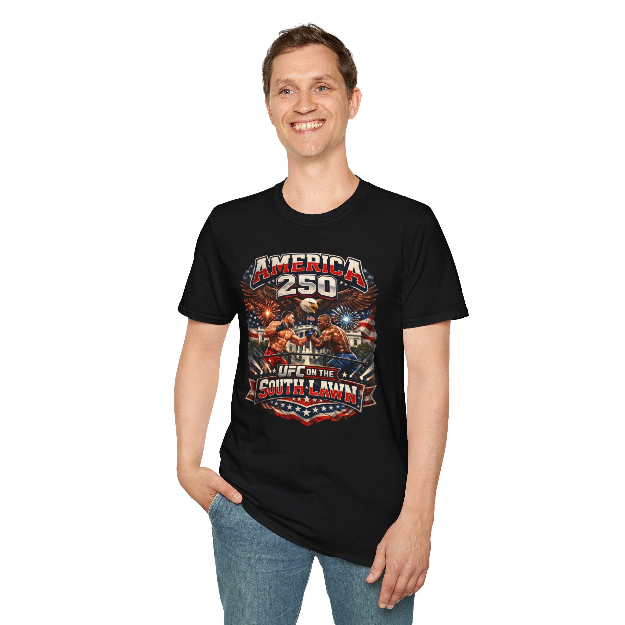 T-Shirt — America 250 Patriotic UFC Fireworks Design
