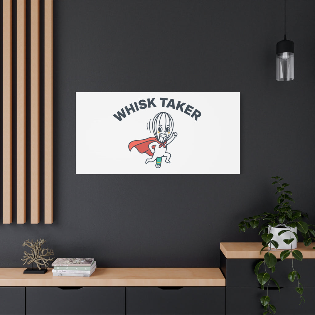 Whisk Taker Canvas, Stretched | Kitchen Pun Minimalism, cooking humor