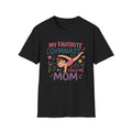 Gymnast Mom T‑Shirt — "My Favorite Gymnast Calls Me Mom" Cute Athletic Mom Tee