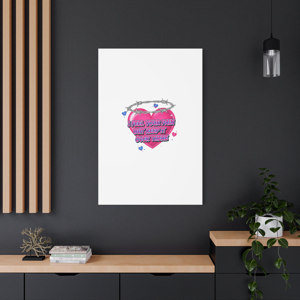 Snarky Neon Heart Airbrush Canvas | Softcore Hater, Y2K nostalgia