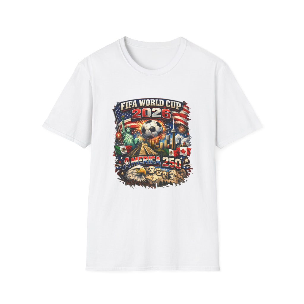 FIFA World Cup 2026 Soccer T-Shirt — USA Flag & Stadium Graphic