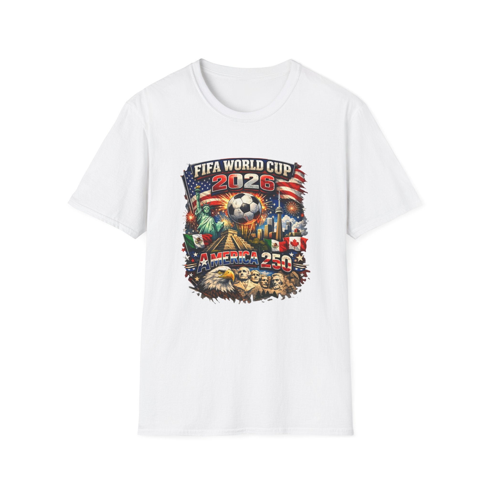 FIFA World Cup 2026 Soccer T-Shirt — USA Flag & Stadium Graphic