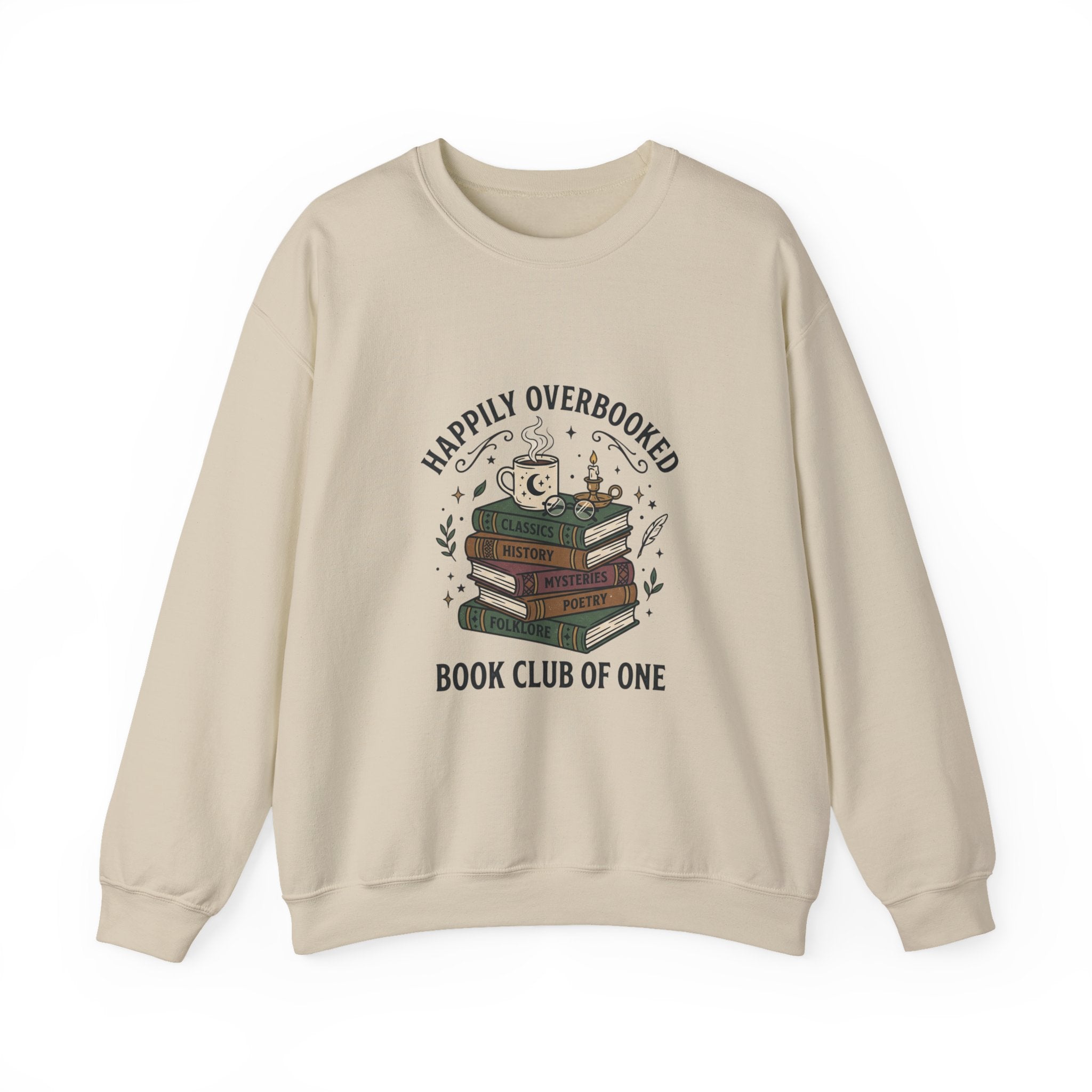 Happily Overbooked 'Book Club of One' Sweatshirt | book lover, cozy reader