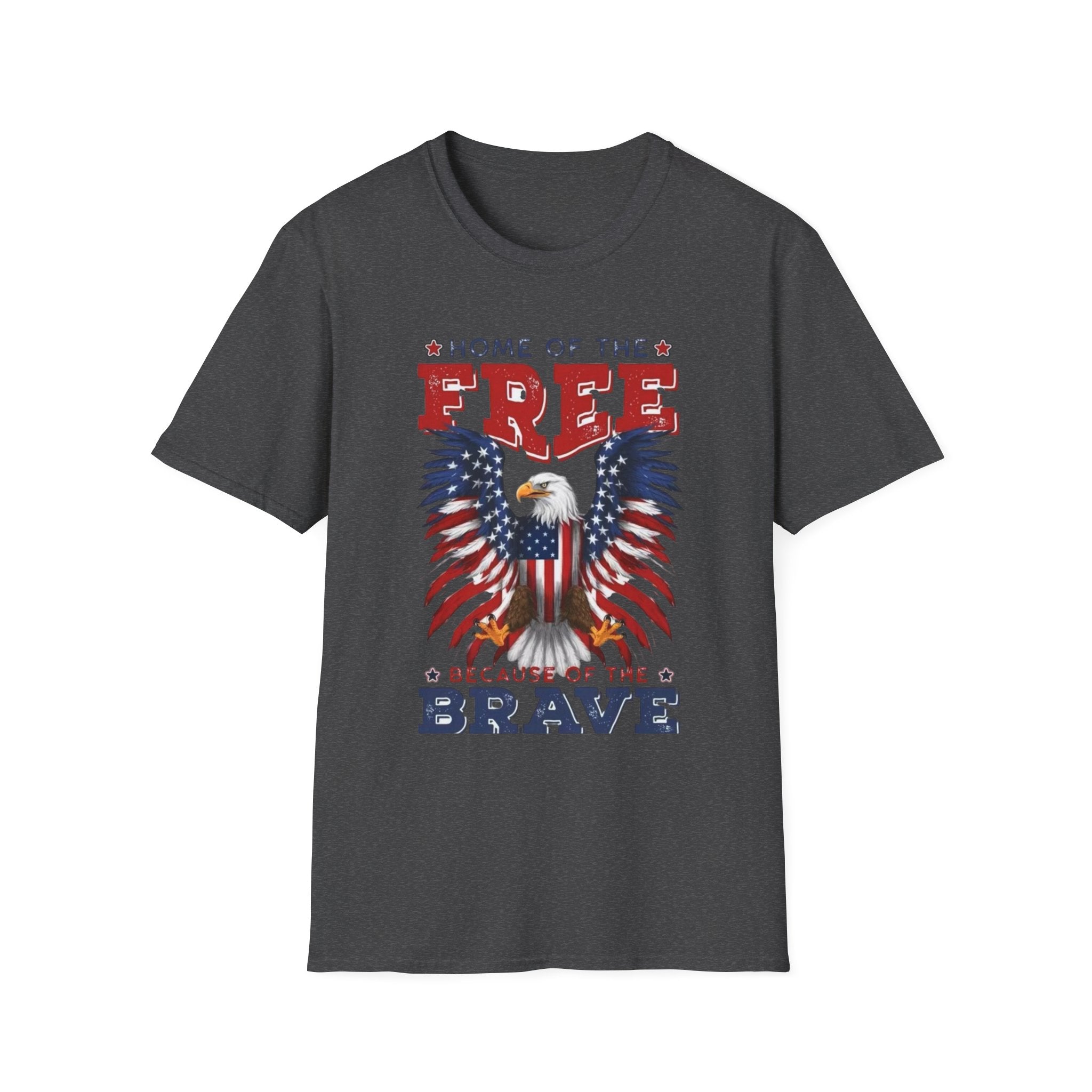 Patriotic Eagle T-Shirt — "Home of the Free Because of the Brave"