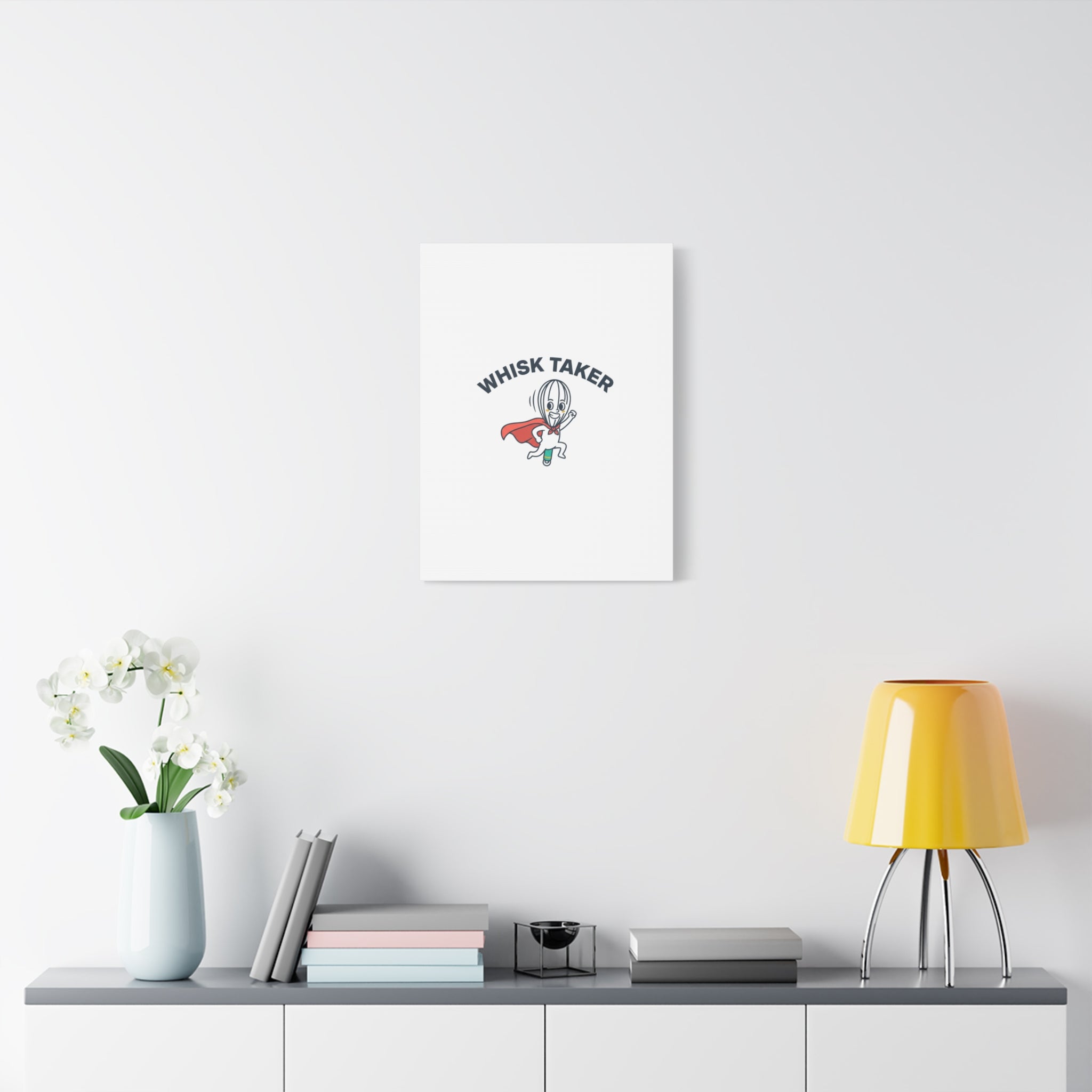 Whisk Taker Canvas, Stretched | Kitchen Pun Minimalism, cooking humor