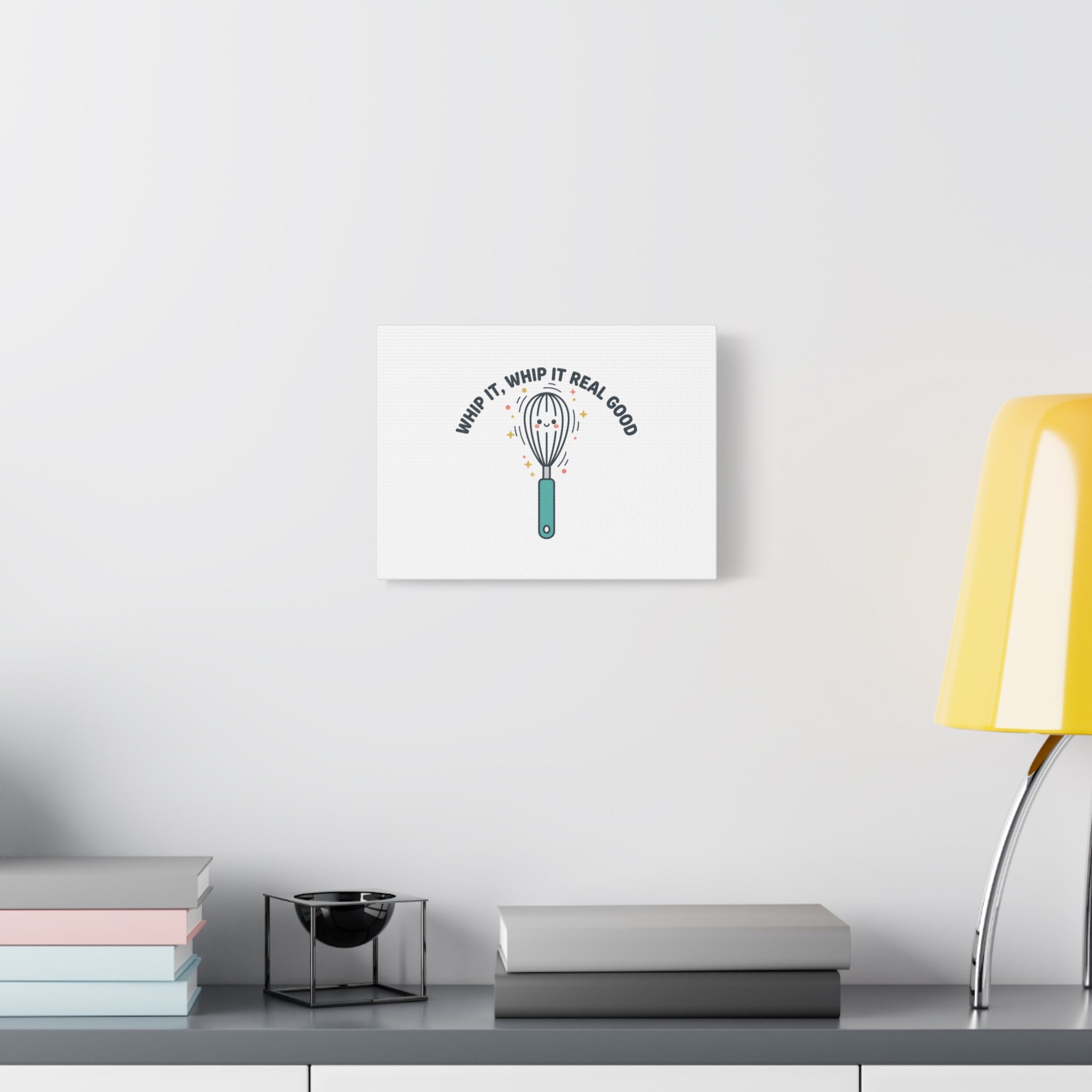 Whip It, Whip It Real Good Canvas | Kitchen Pun Minimalism, Cooking Humor
