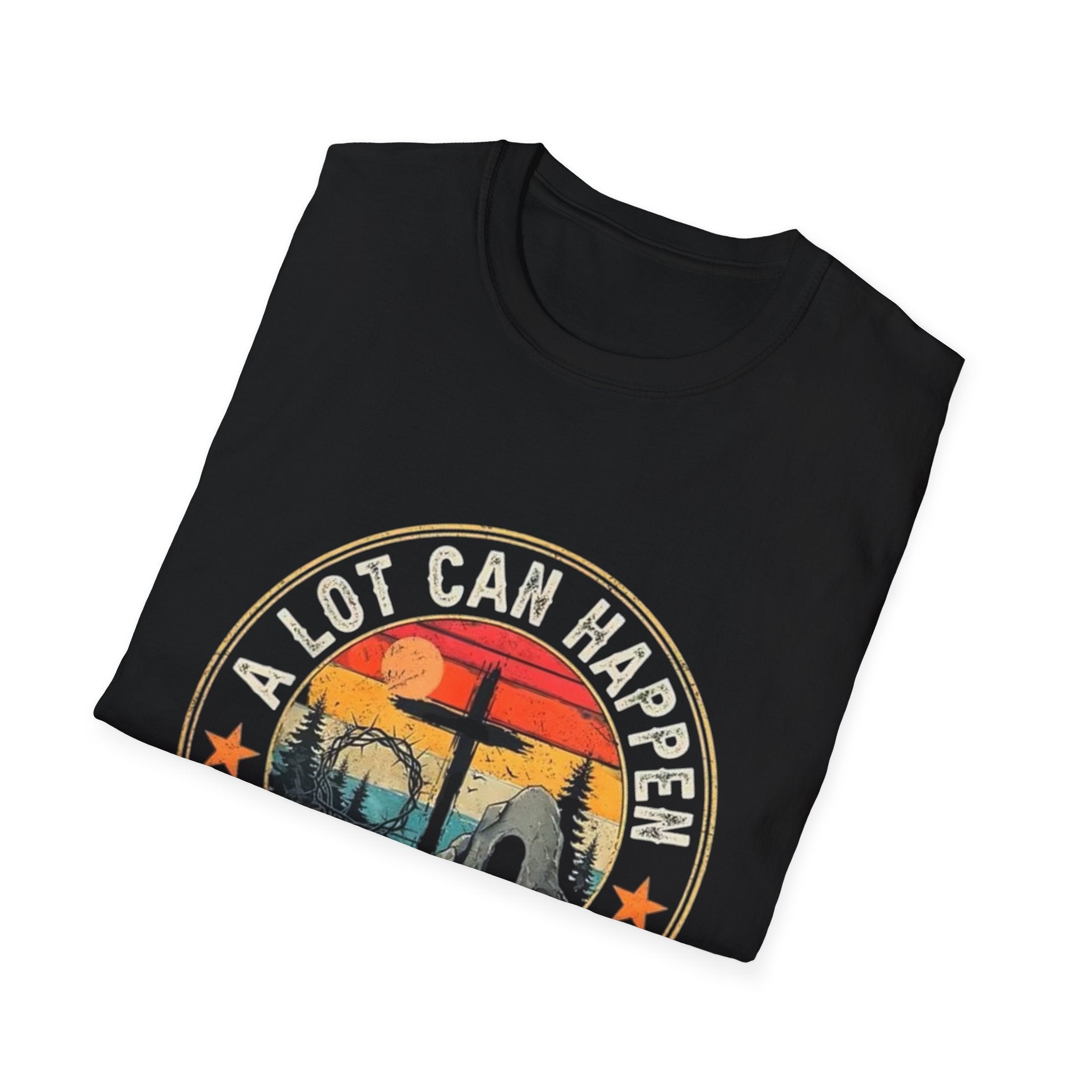 Christian T-Shirt — "A Lot Can Happen In Three Days" Vintage Resurrection Tee