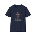 Christian Patriotic T-Shirt - "She loves Jesus and America, too" Cross Design