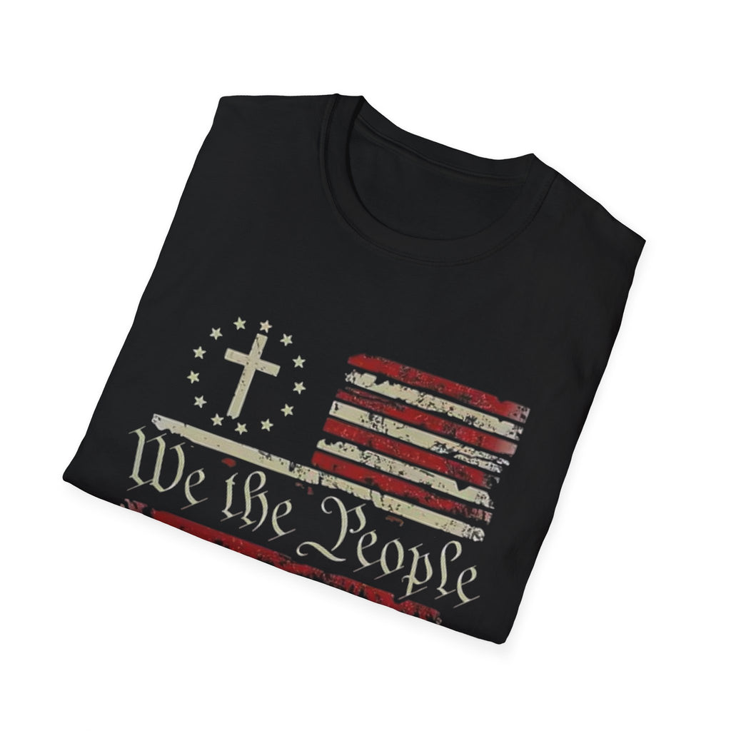 We The People Trust Jesus T-Shirt — Patriotic Christian Flag Tee