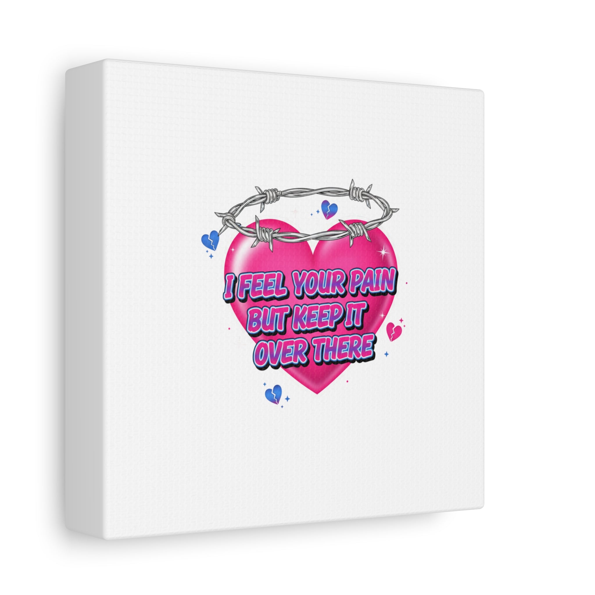 Snarky Neon Heart Airbrush Canvas | Softcore Hater, Y2K nostalgia