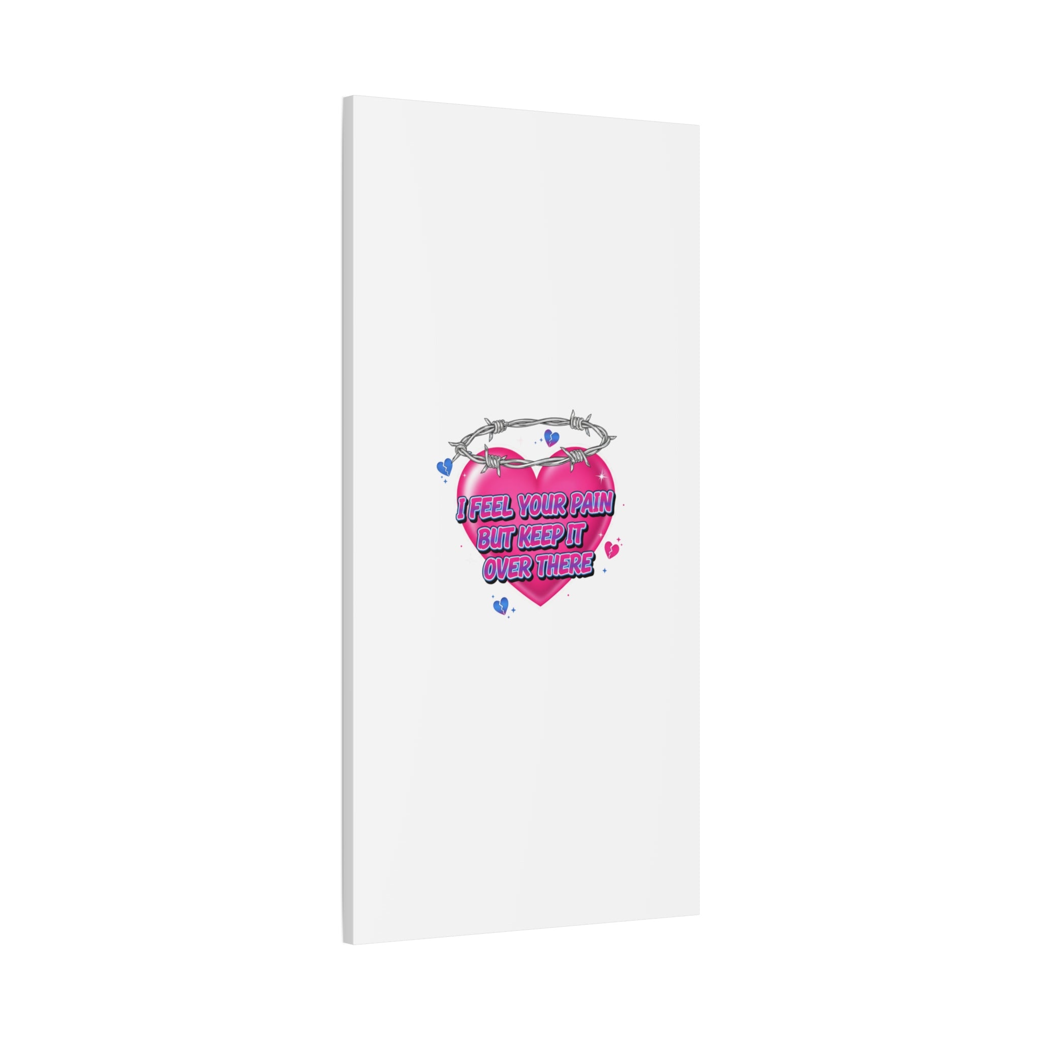 Snarky Neon Heart Airbrush Canvas | Softcore Hater, Y2K nostalgia