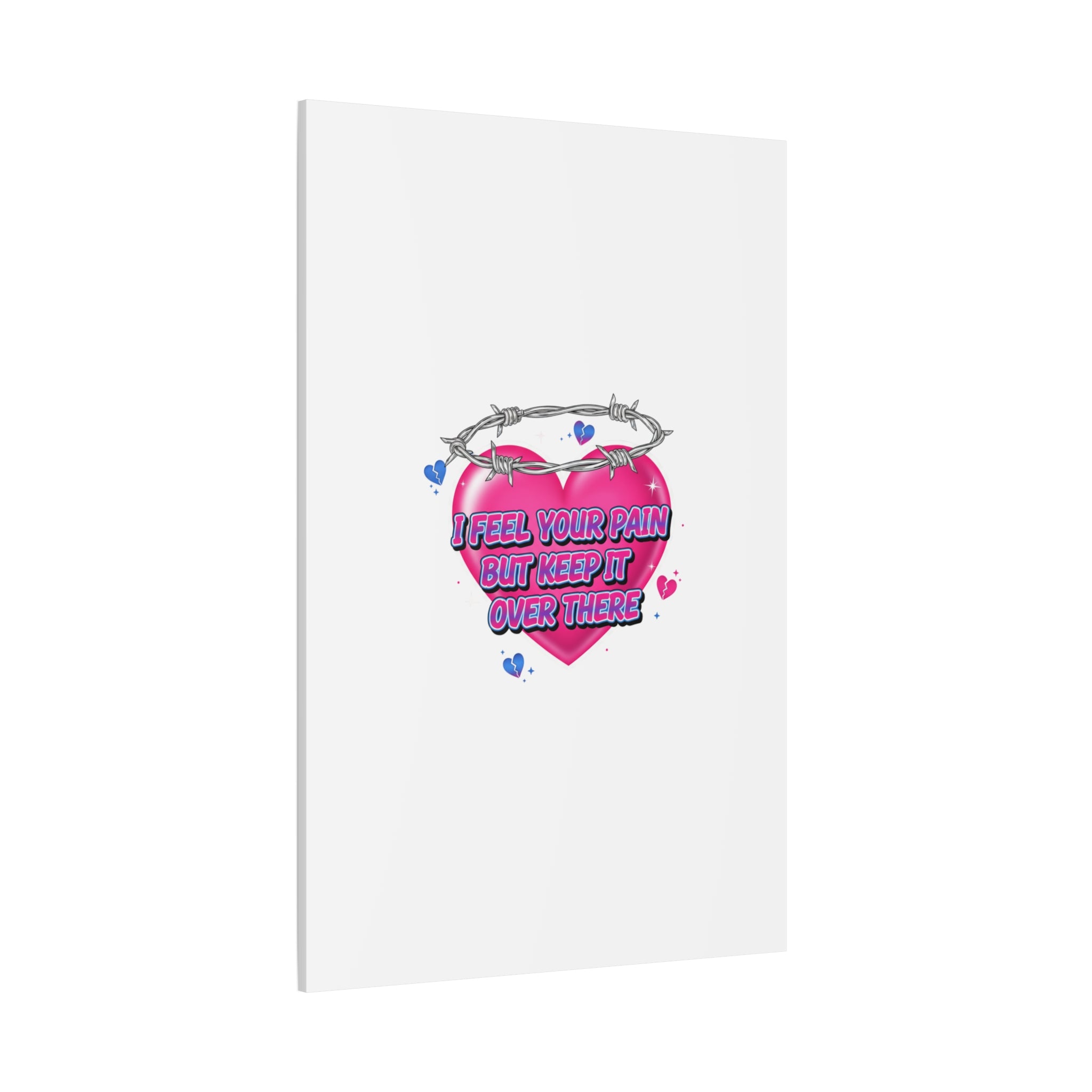 Snarky Neon Heart Airbrush Canvas | Softcore Hater, Y2K nostalgia