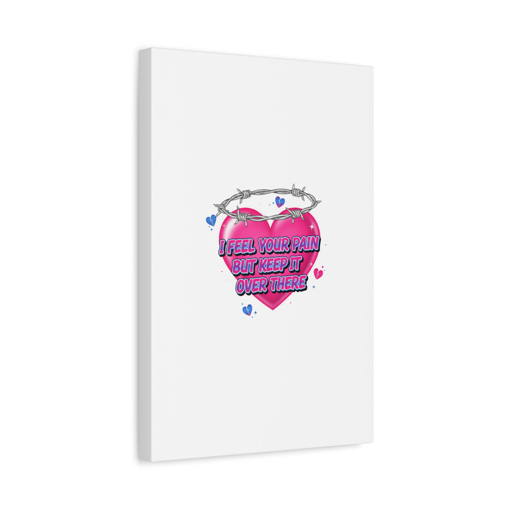 Snarky Neon Heart Airbrush Canvas | Softcore Hater, Y2K nostalgia