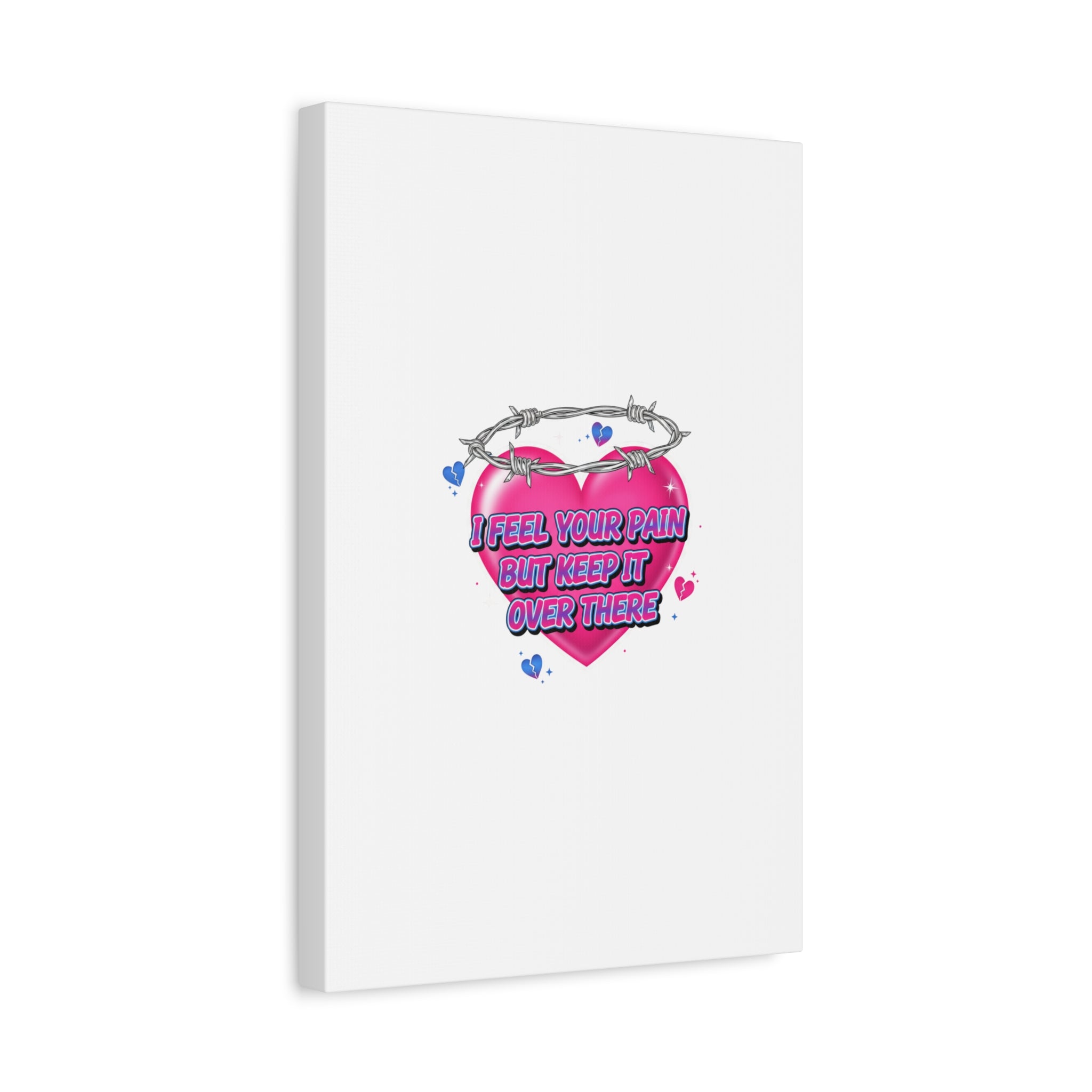 Snarky Neon Heart Airbrush Canvas | Softcore Hater, Y2K nostalgia