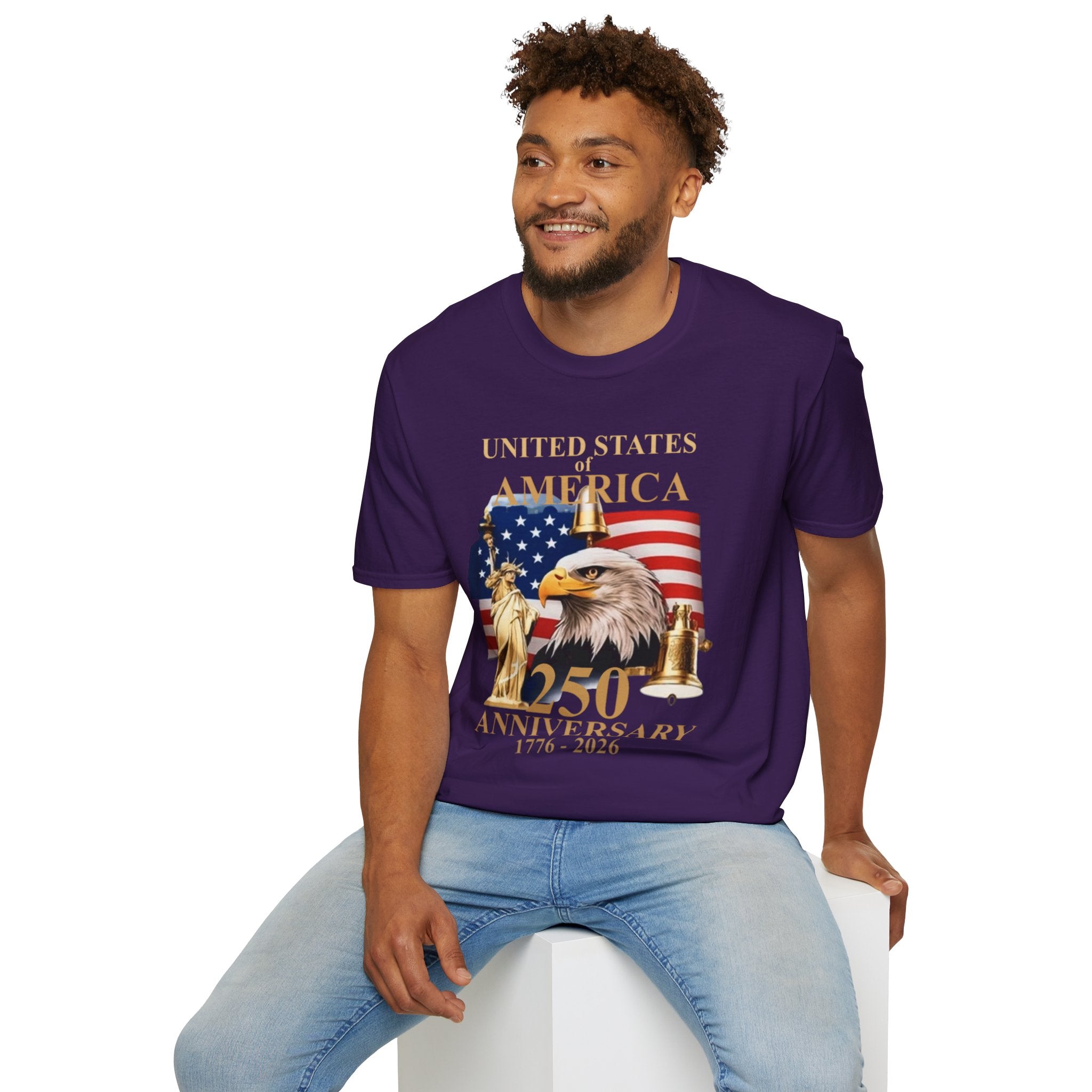 America 250th Anniversary T-Shirt – Bald Eagle, Flag & Liberty Icons (1776–2026)