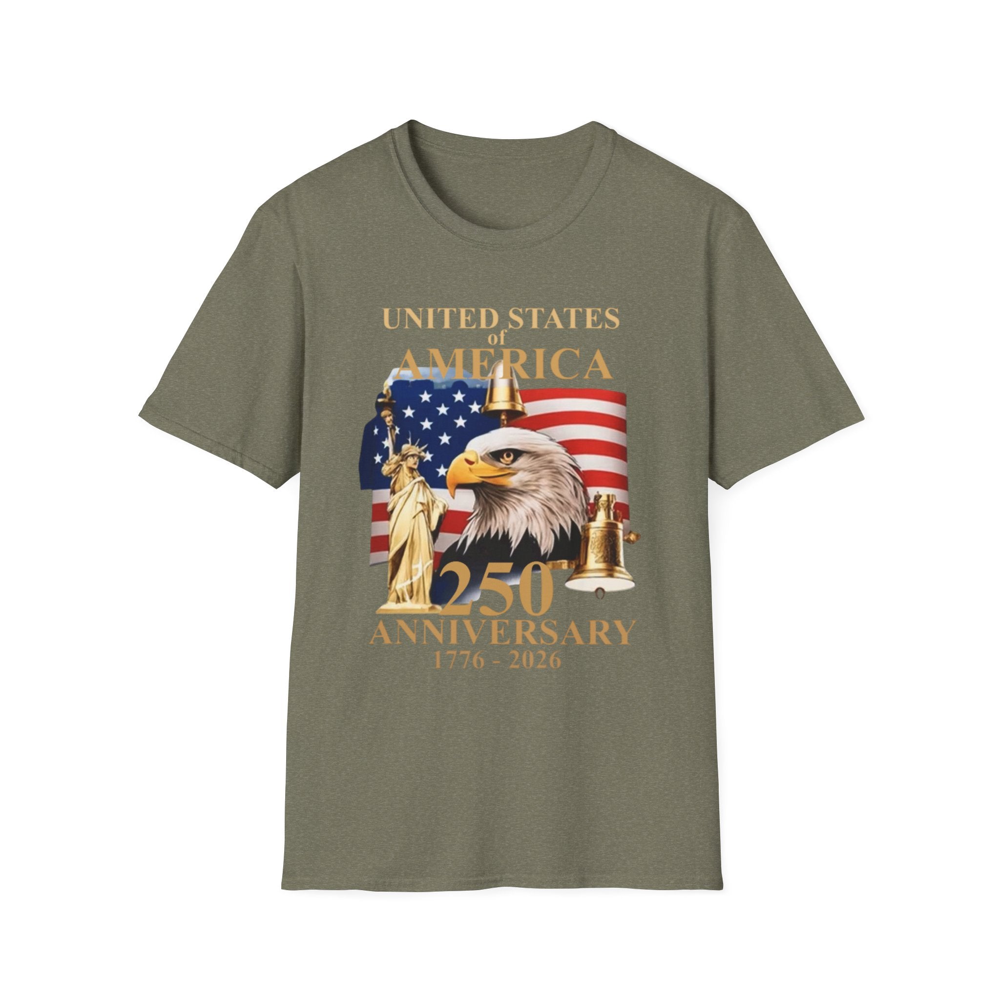 America 250th Anniversary T-Shirt – Bald Eagle, Flag & Liberty Icons (1776–2026)