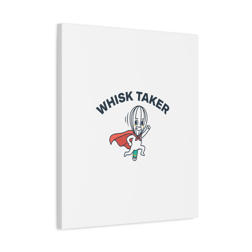 Whisk Taker Canvas, Stretched | Kitchen Pun Minimalism, cooking humor