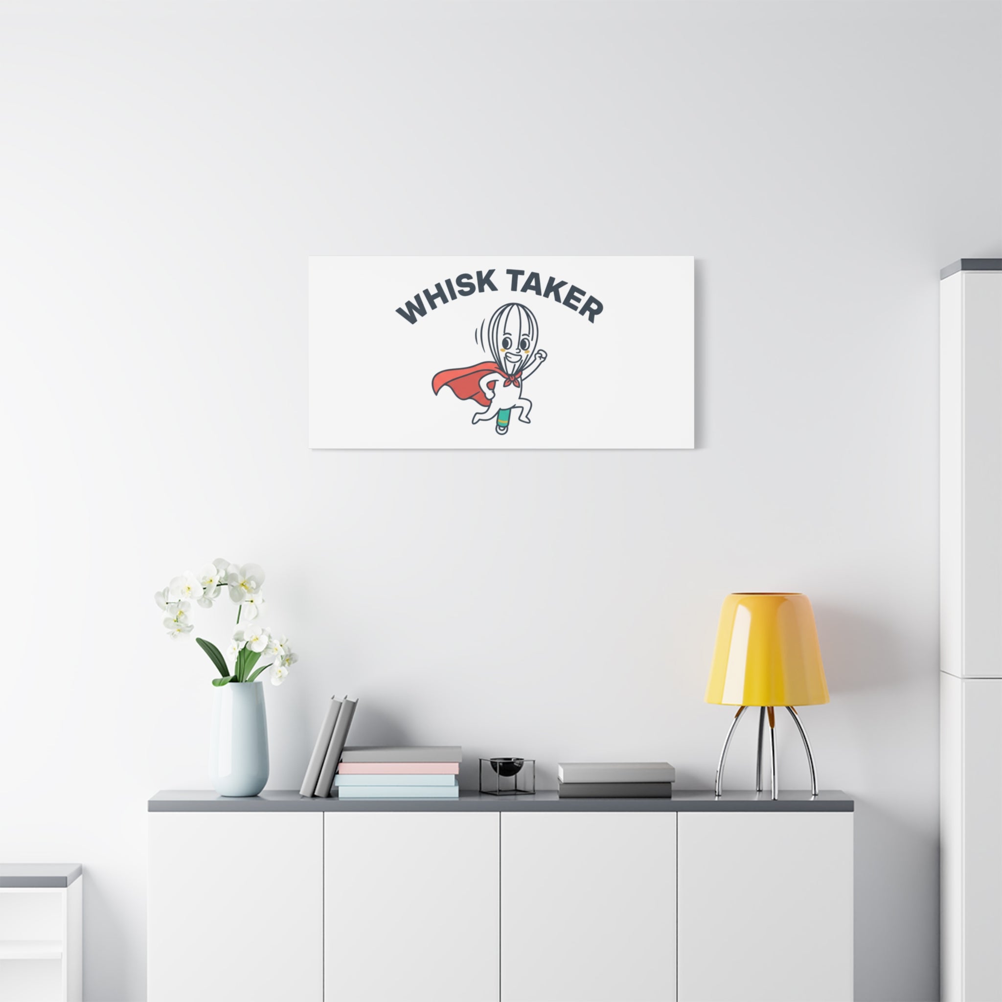 Whisk Taker Canvas, Stretched | Kitchen Pun Minimalism, cooking humor