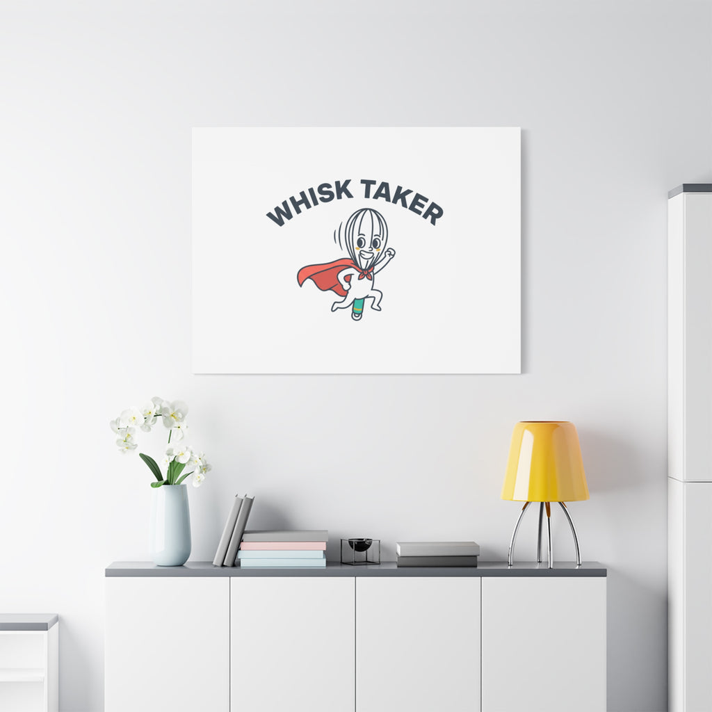 Whisk Taker Canvas, Stretched | Kitchen Pun Minimalism, cooking humor
