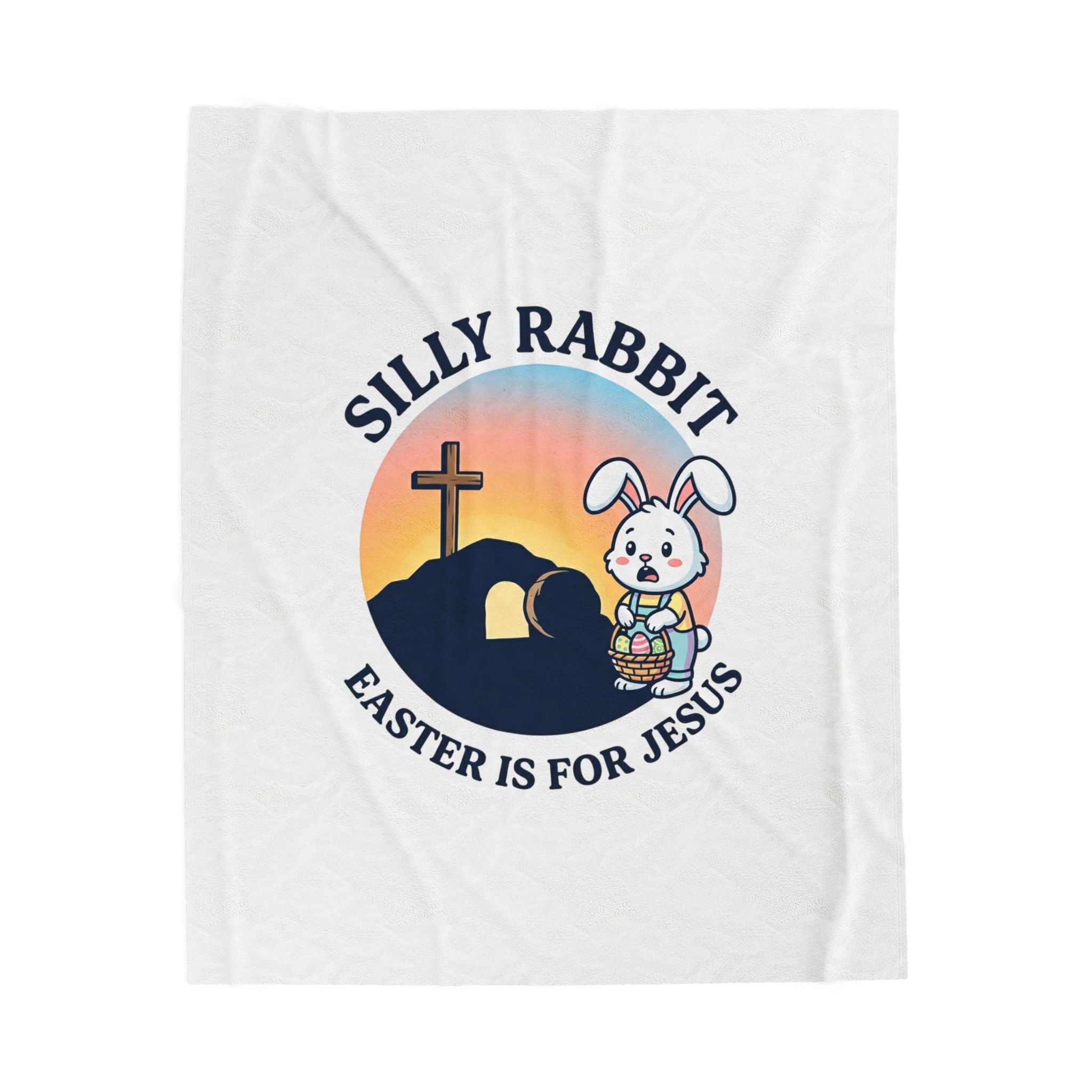 Silly Rabbit Easter Blanket | He Is Risen, Christian Easter Decor