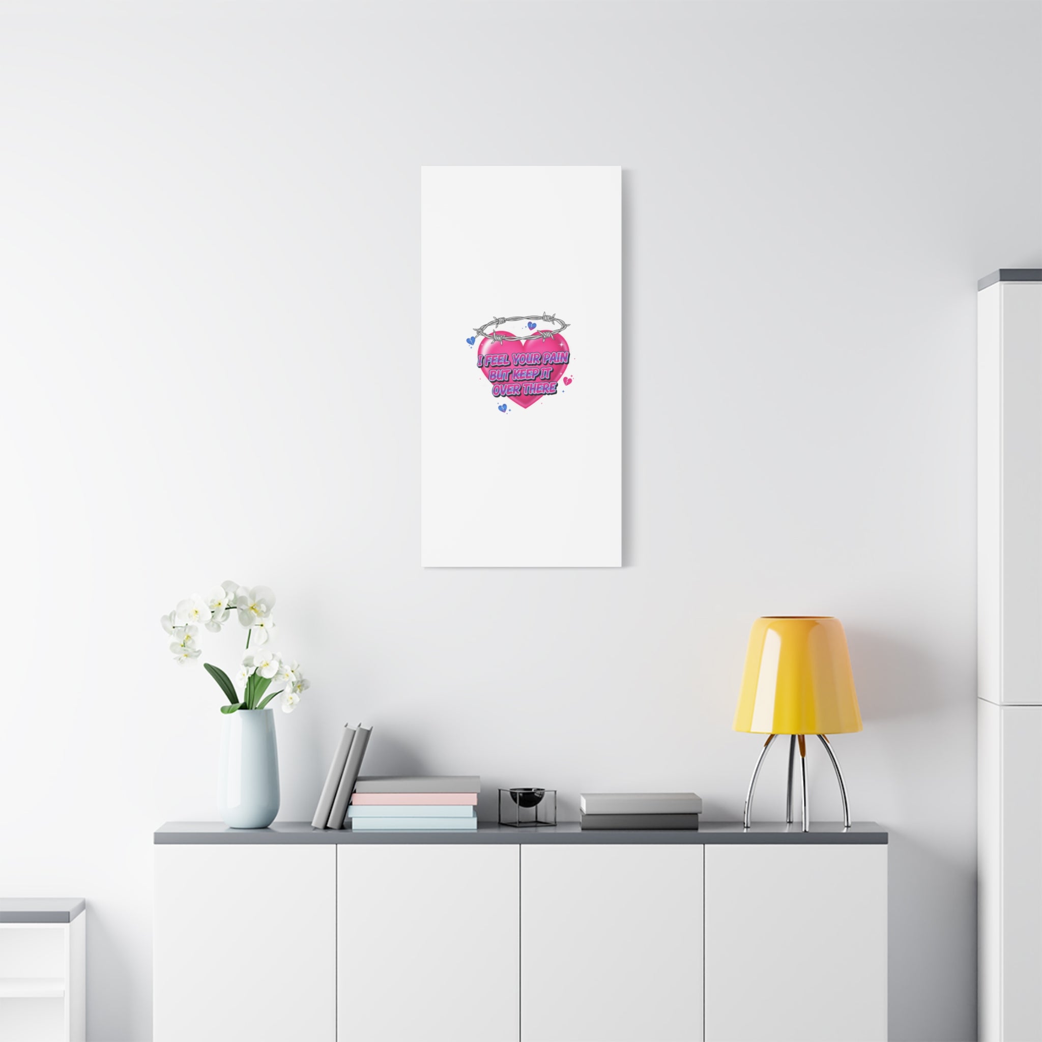 Snarky Neon Heart Airbrush Canvas | Softcore Hater, Y2K nostalgia