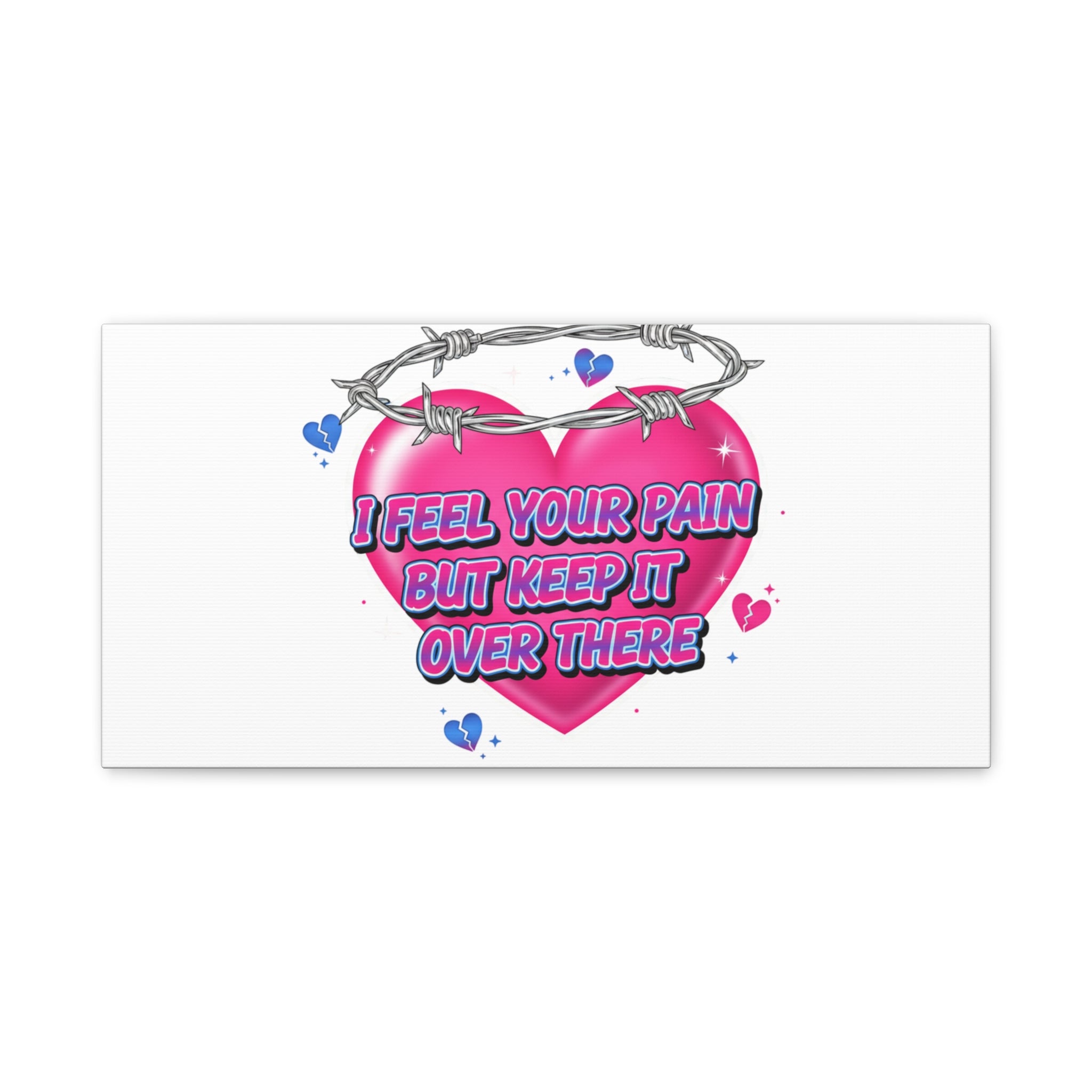 Snarky Neon Heart Airbrush Canvas | Softcore Hater, Y2K nostalgia