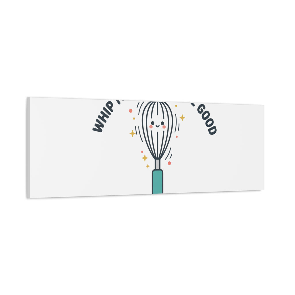 Whip It, Whip It Real Good Canvas | Kitchen Pun Minimalism, Cooking Humor