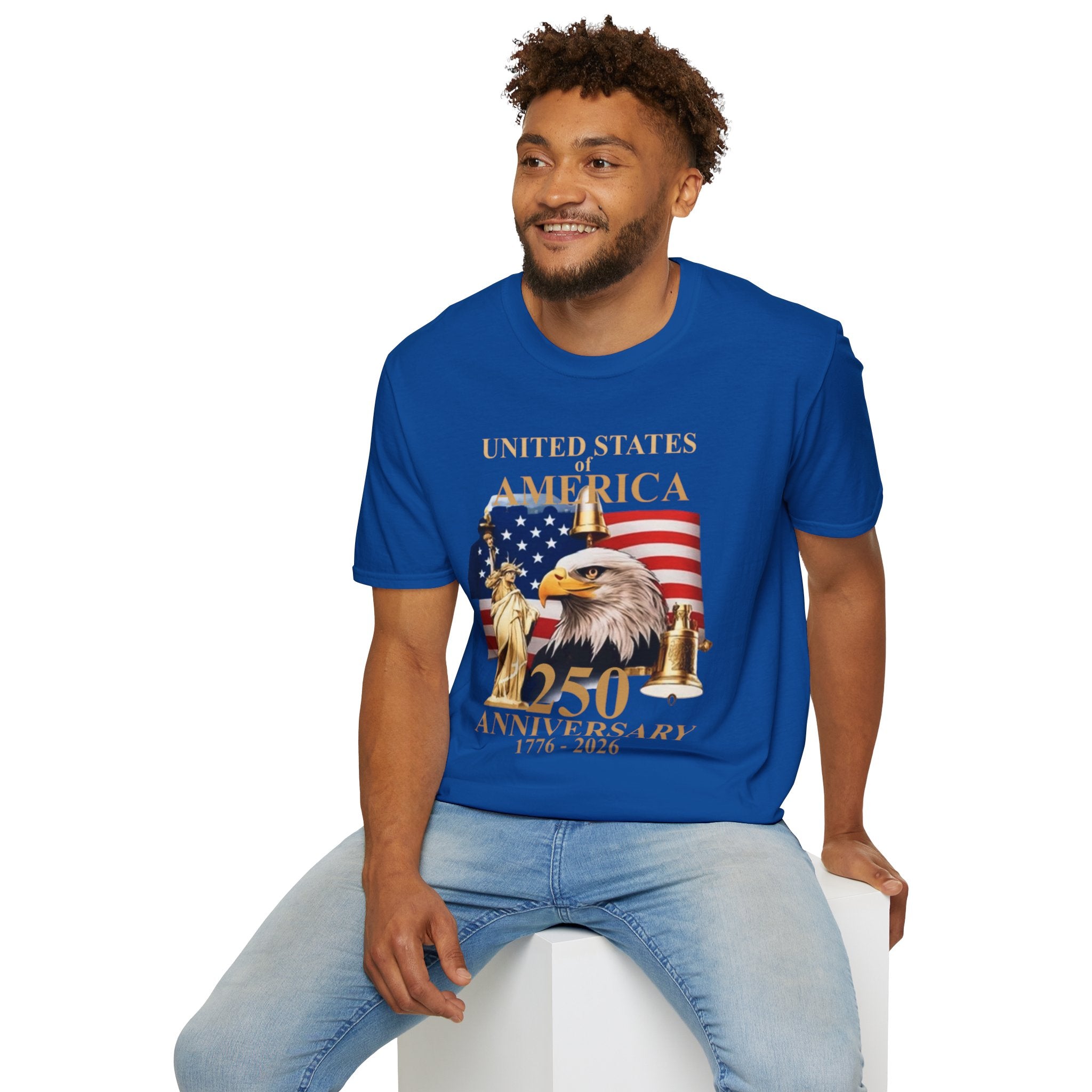 America 250th Anniversary T-Shirt – Bald Eagle, Flag & Liberty Icons (1776–2026)