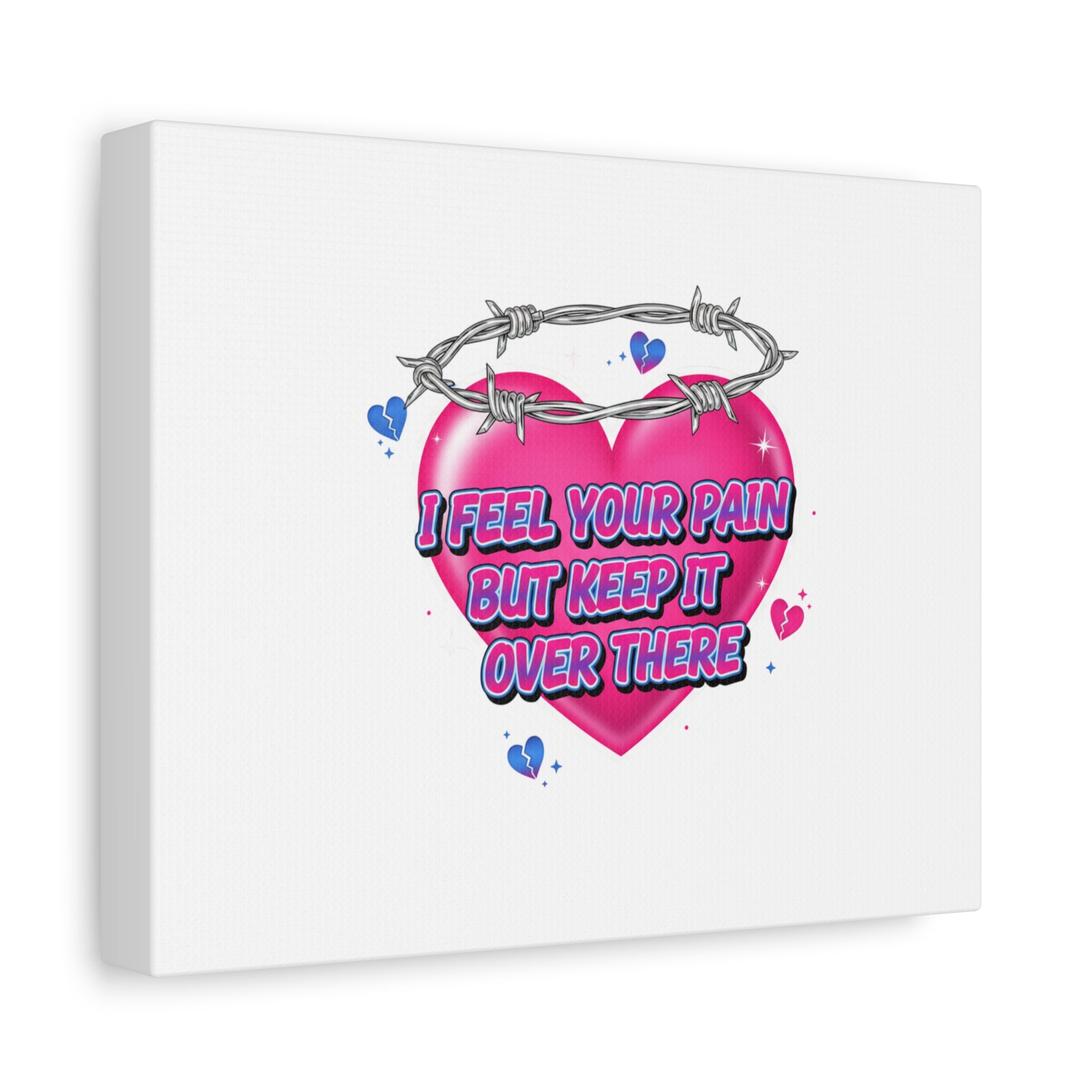 Snarky Neon Heart Airbrush Canvas | Softcore Hater, Y2K nostalgia