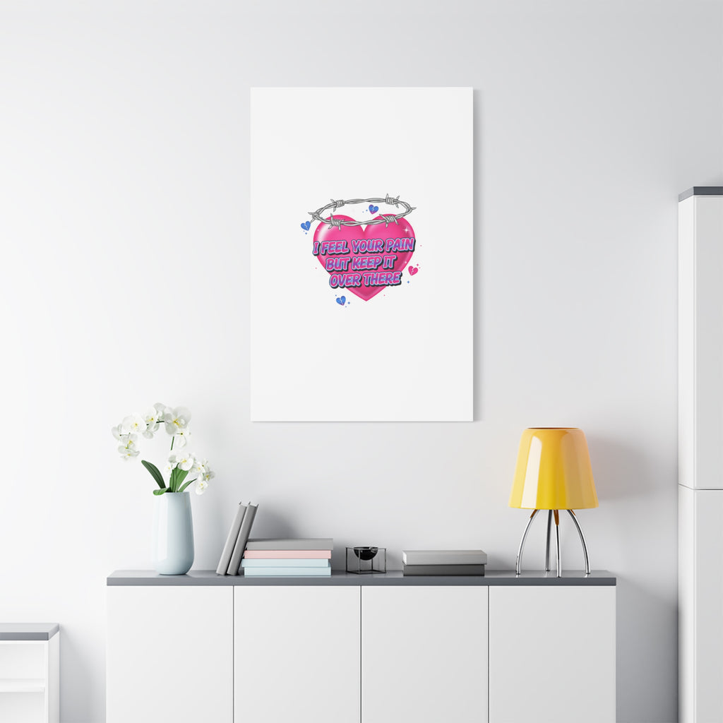 Snarky Neon Heart Airbrush Canvas | Softcore Hater, Y2K nostalgia