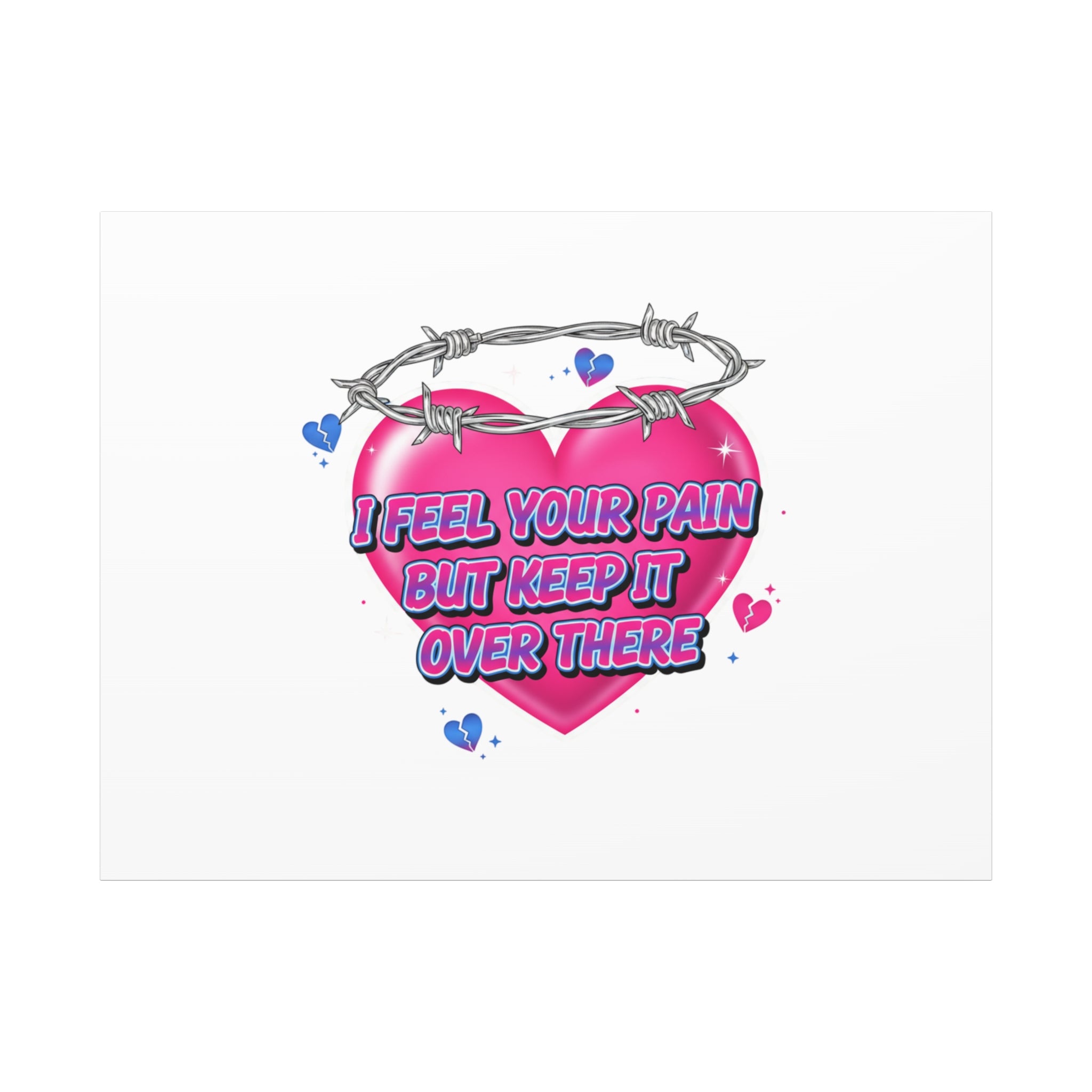 Snarky Neon Heart Airbrush Canvas | Softcore Hater, Y2K nostalgia
