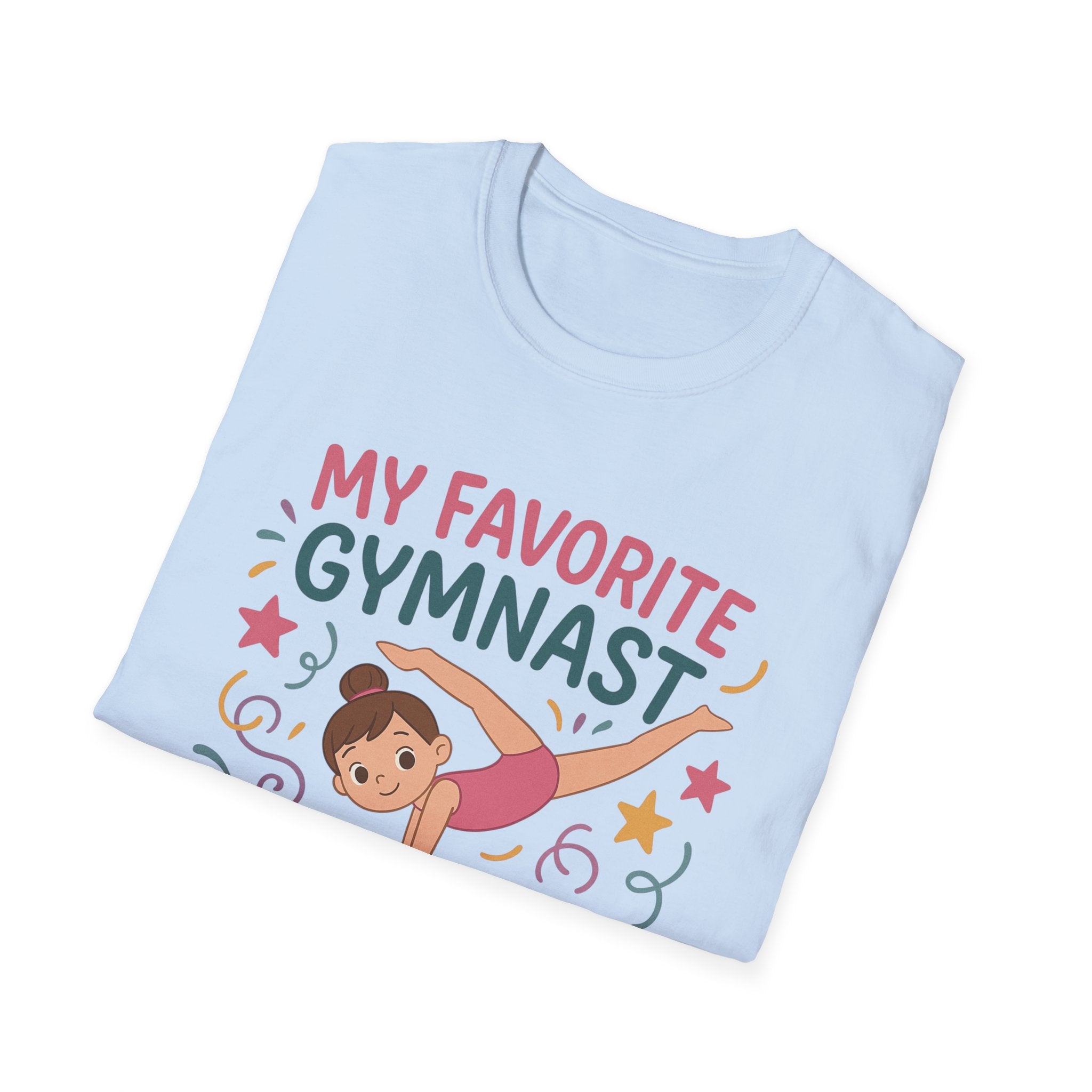 Gymnast Mom T‑Shirt — "My Favorite Gymnast Calls Me Mom" Cute Athletic Mom Tee