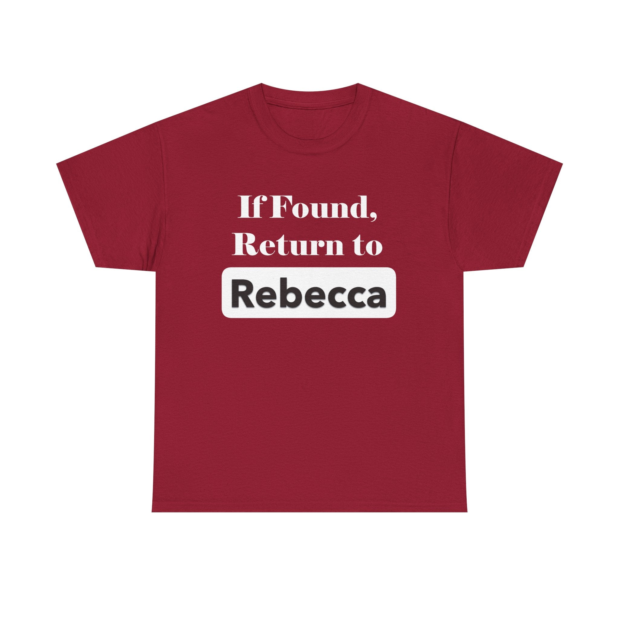 Rebecca Name Tee — Personalized Minimalist White T‑Shirt