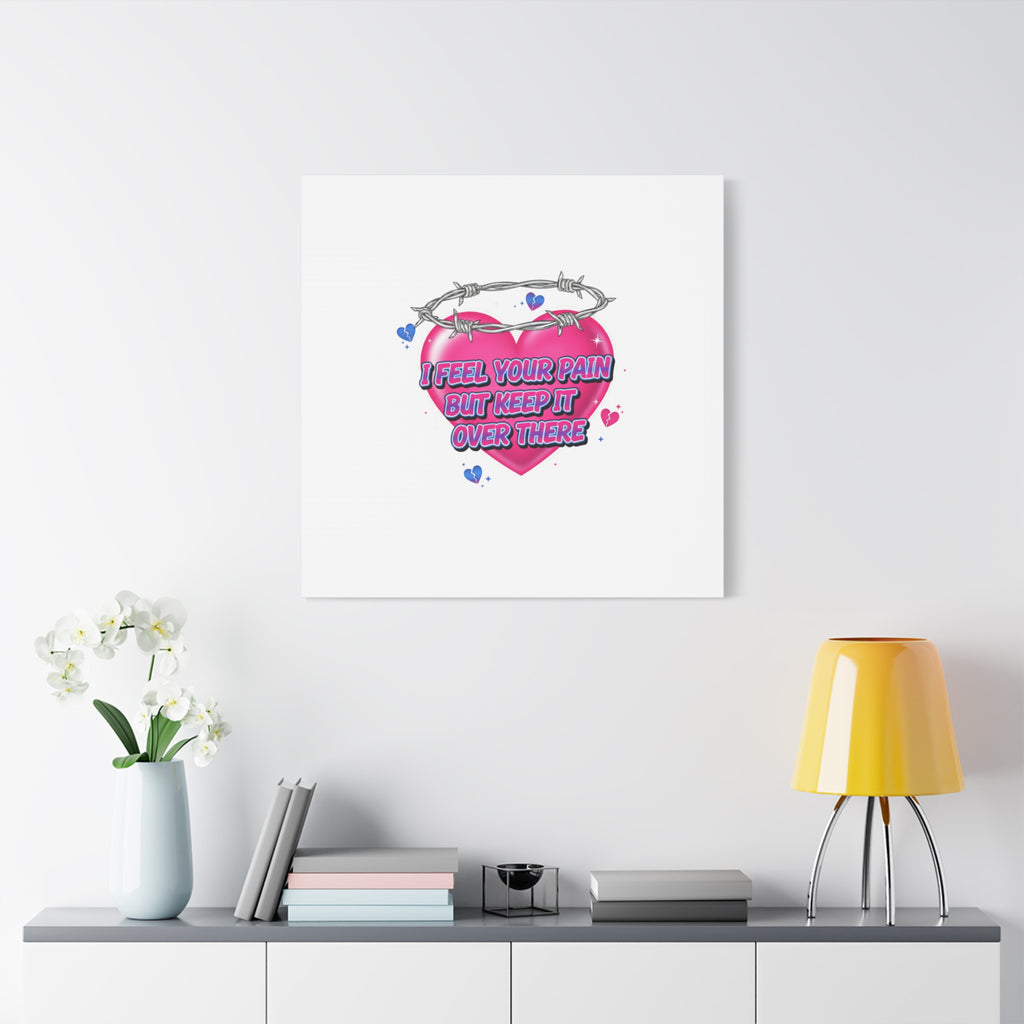 Snarky Neon Heart Airbrush Canvas | Softcore Hater, Y2K nostalgia