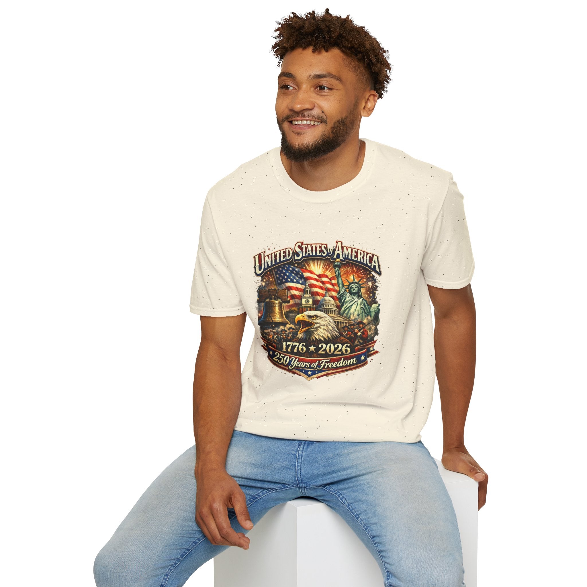 United States of America 250 Graphic T-Shirt — Patriotic 1776–2026 Liberty Design