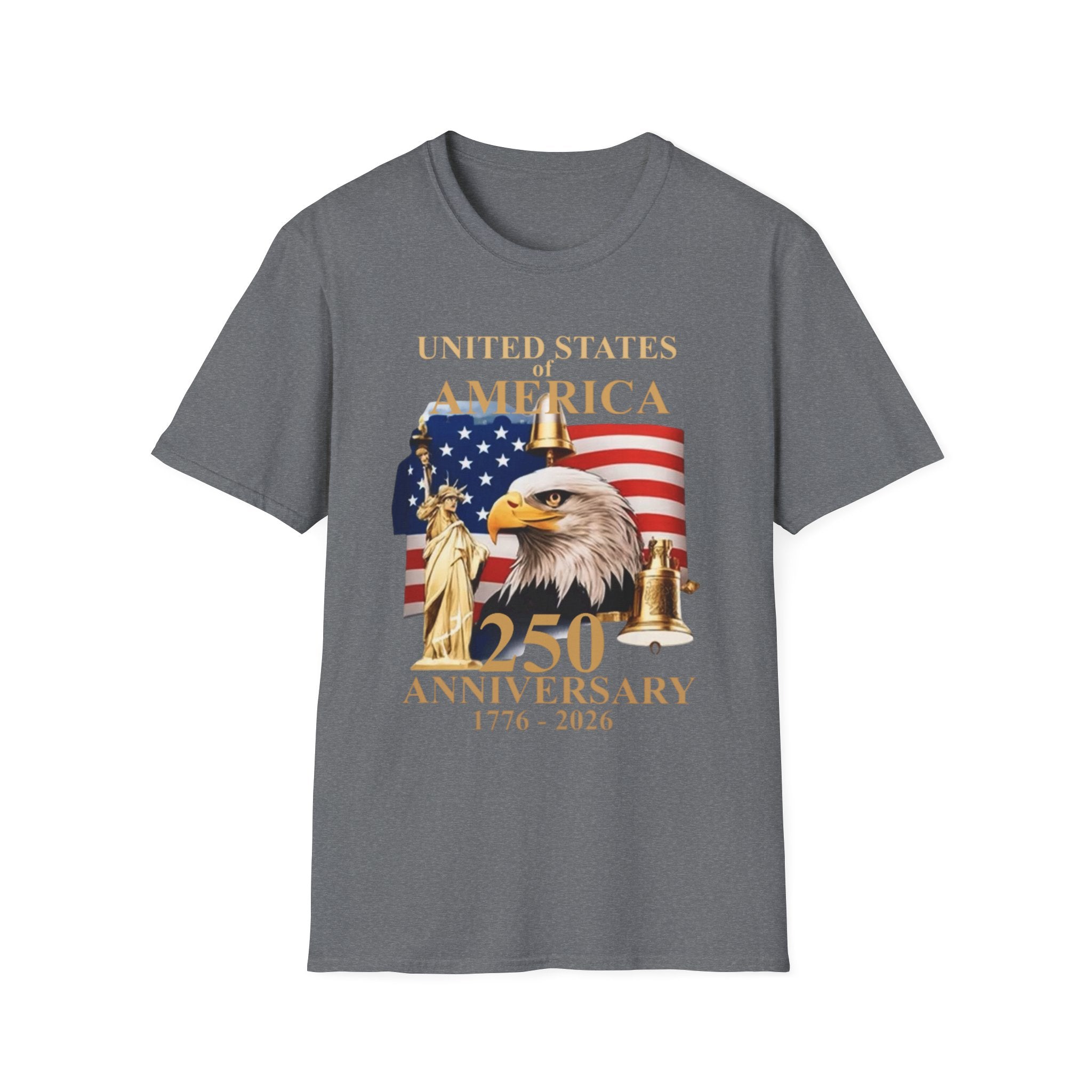 America 250th Anniversary T-Shirt – Bald Eagle, Flag & Liberty Icons (1776–2026)