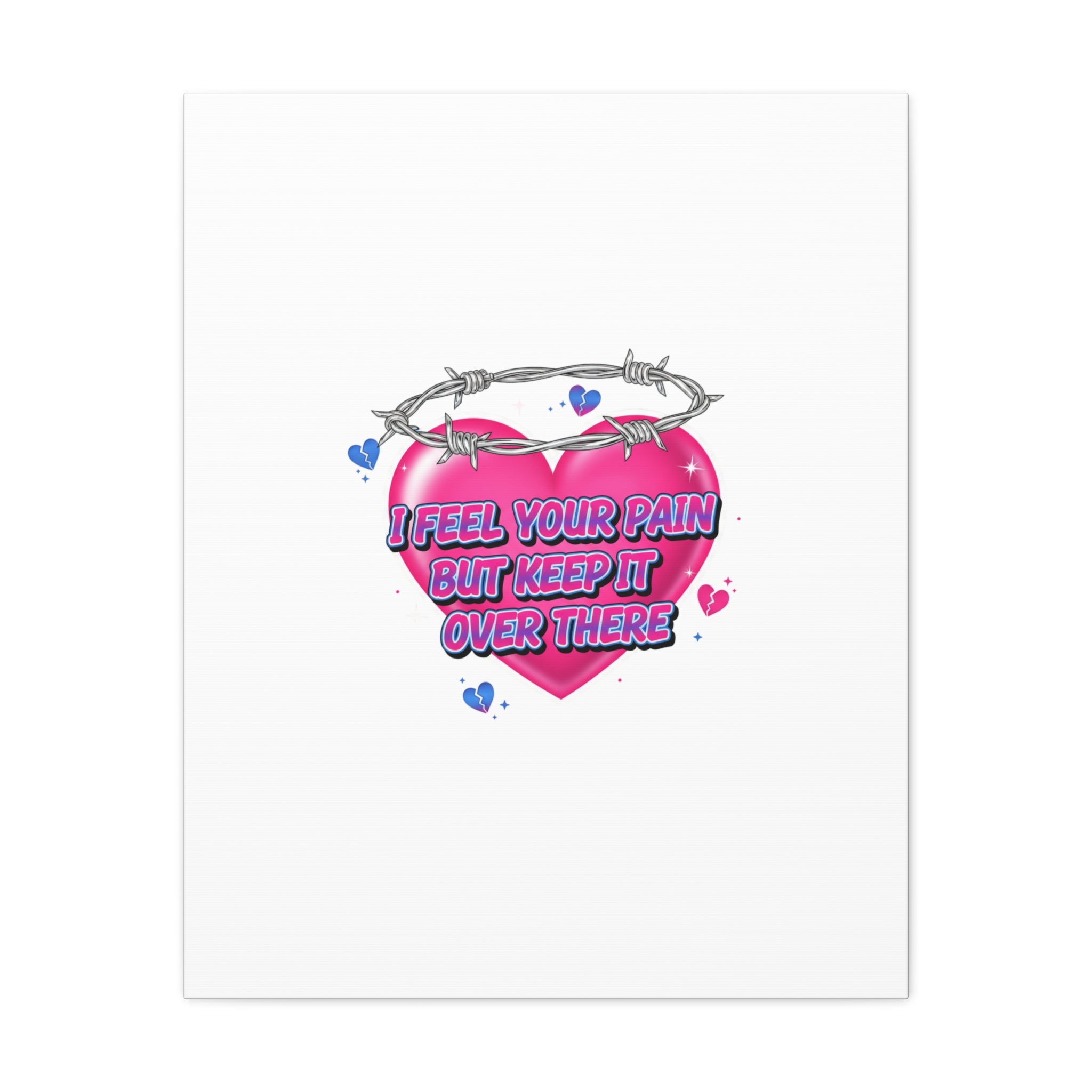 Snarky Neon Heart Airbrush Canvas | Softcore Hater, Y2K nostalgia