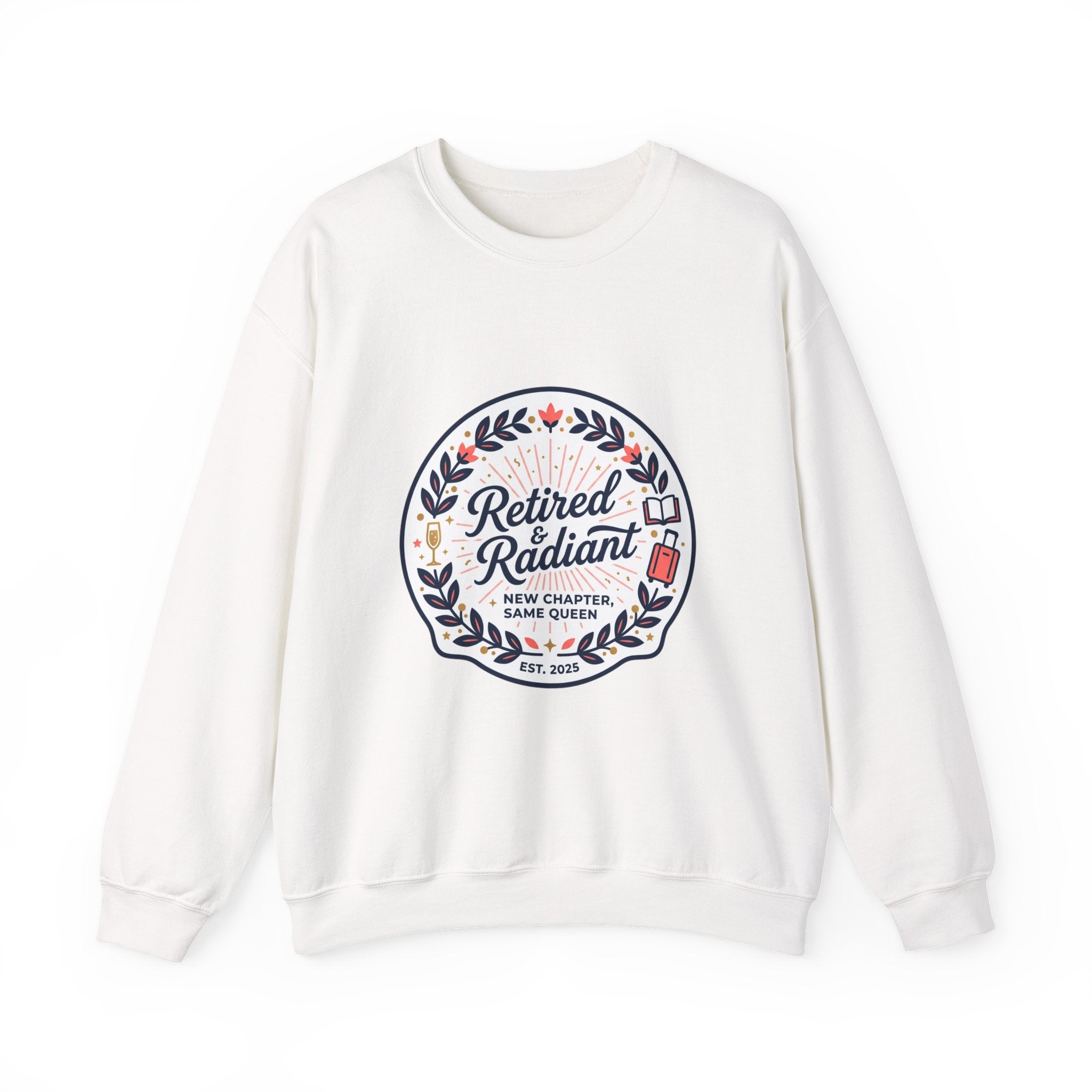 Retired & Radiant Crewneck Sweatshirt, retirement gifts for women | personalized retired 2026