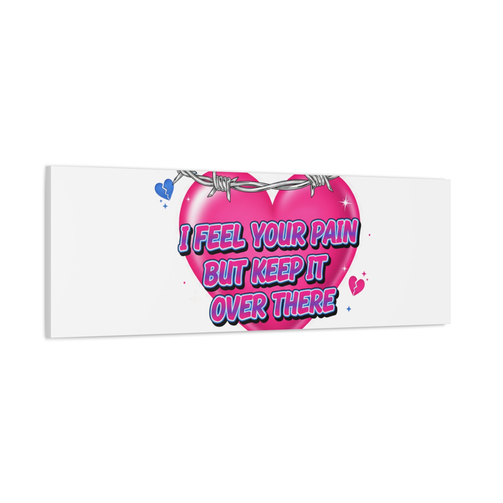 Snarky Neon Heart Airbrush Canvas | Softcore Hater, Y2K nostalgia