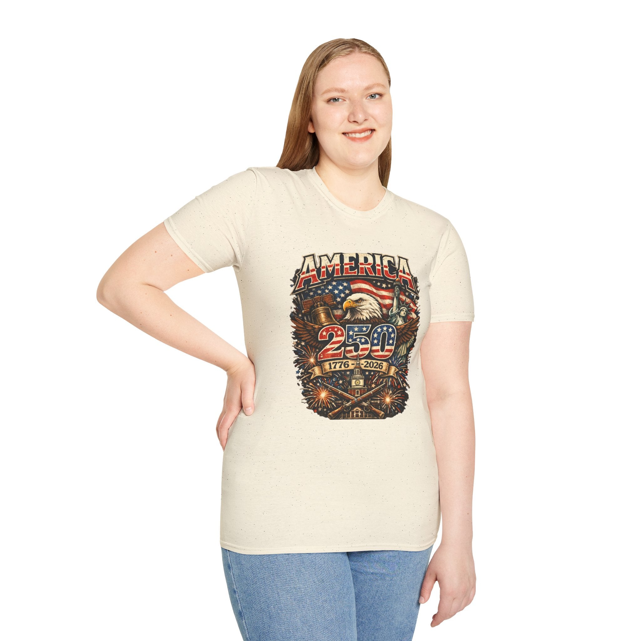 America 250 Eagle Flag T-Shirt — 1776–2026 Patriotic Anniversary Tee