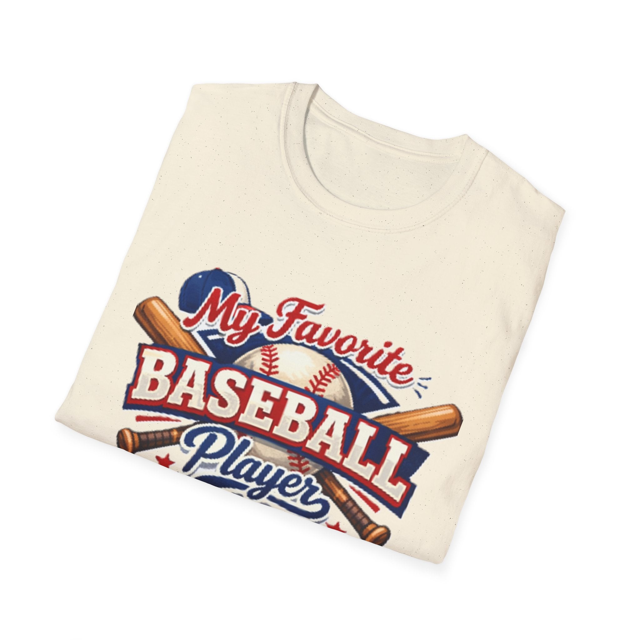 Baseball Mama T-Shirt — “My Favorite Baseball Player Calls Me Mama” Graphic Shirt