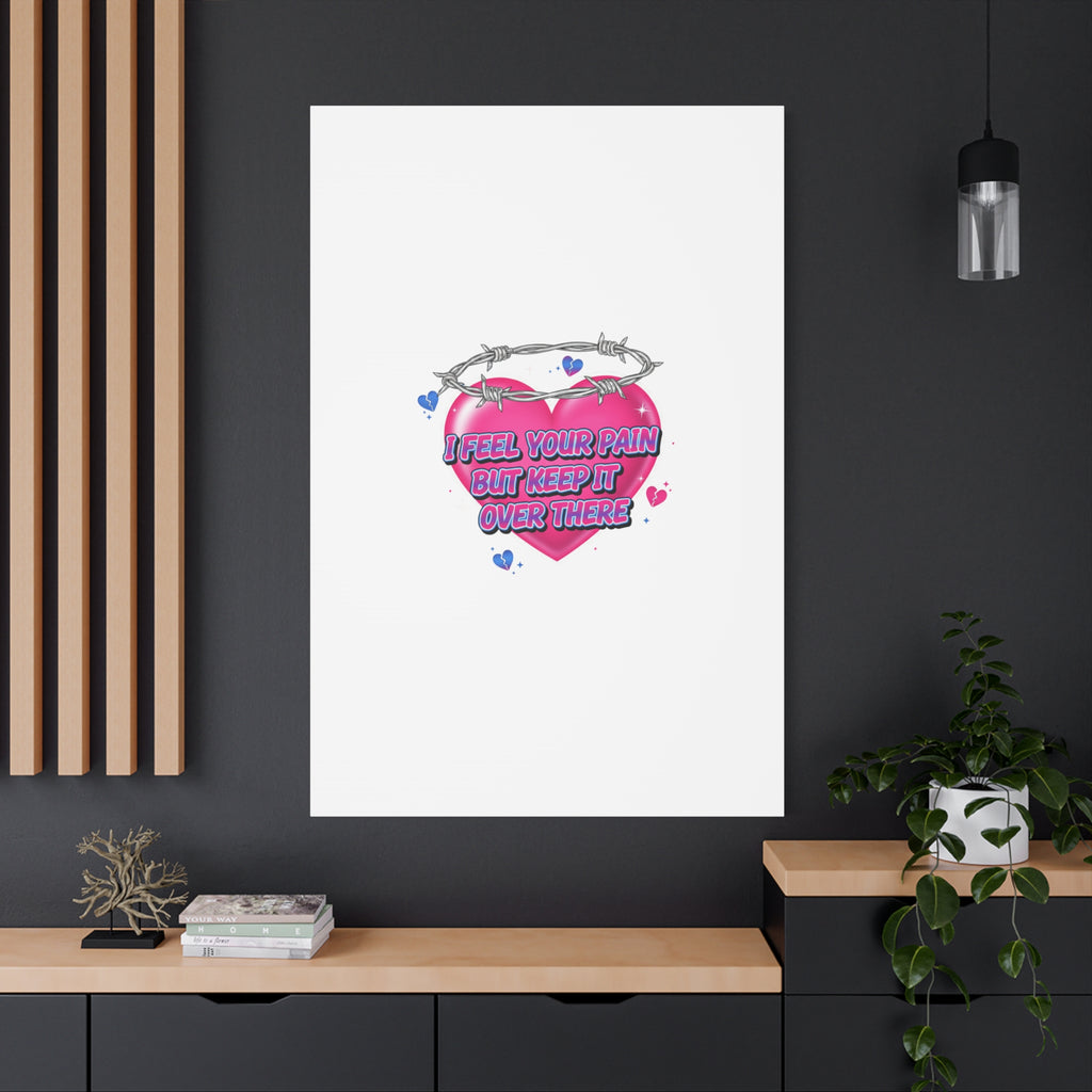 Snarky Neon Heart Airbrush Canvas | Softcore Hater, Y2K nostalgia