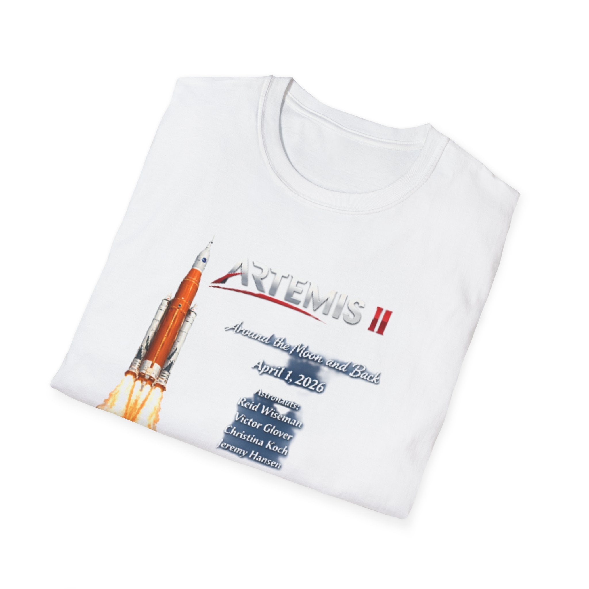 Artemis II Crew & Rocket Graphic T-Shirt