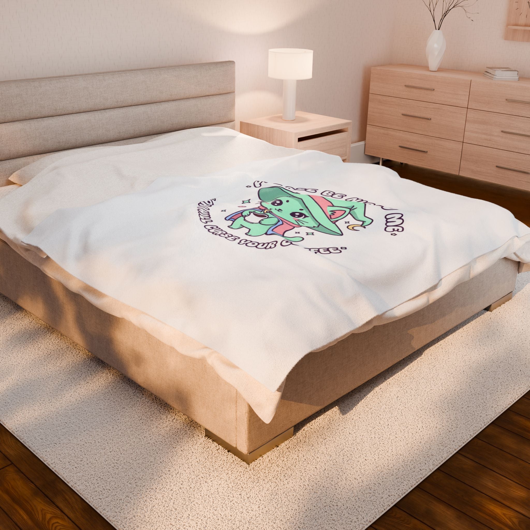 Please Be Nice To Me Plush Blanket | kawaii threat, pastel cute menacing