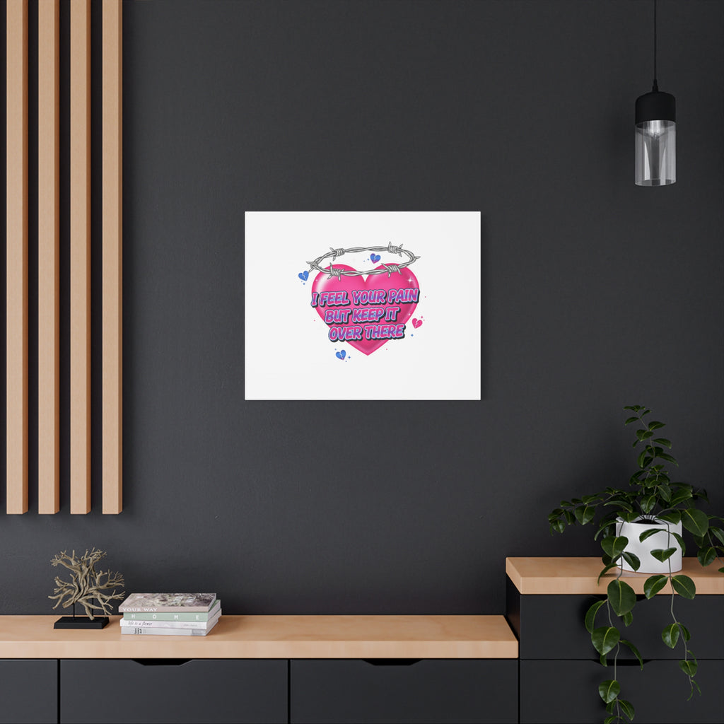 Snarky Neon Heart Airbrush Canvas | Softcore Hater, Y2K nostalgia